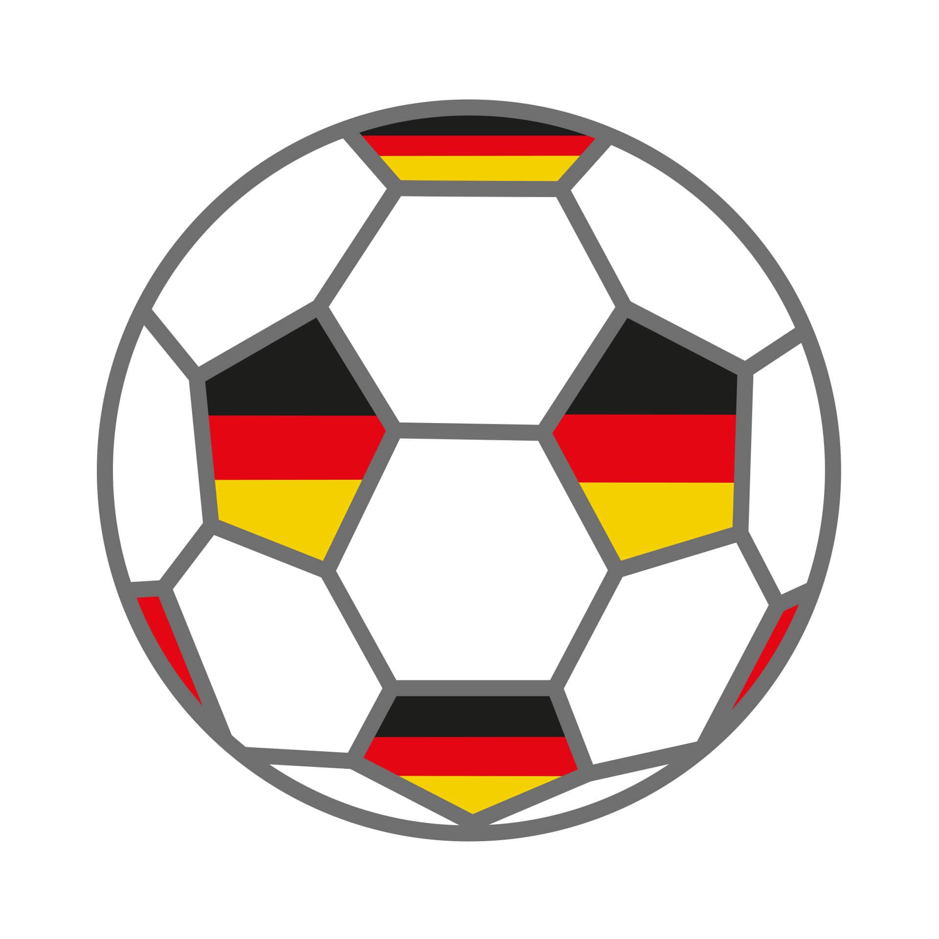 Wandtattoo Fußball mit Deutschland-Fahnen