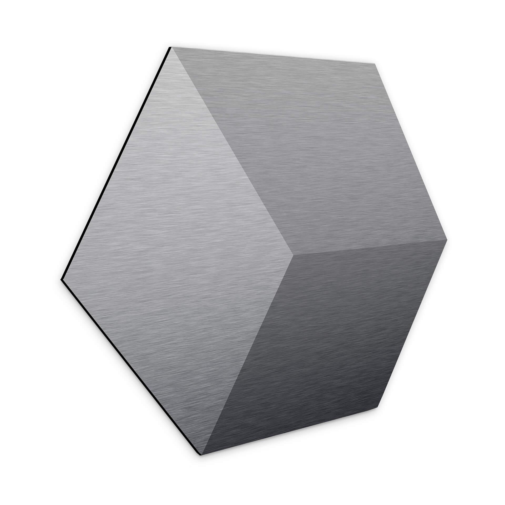 3D Hexagon Alu-Dibond - Sølv