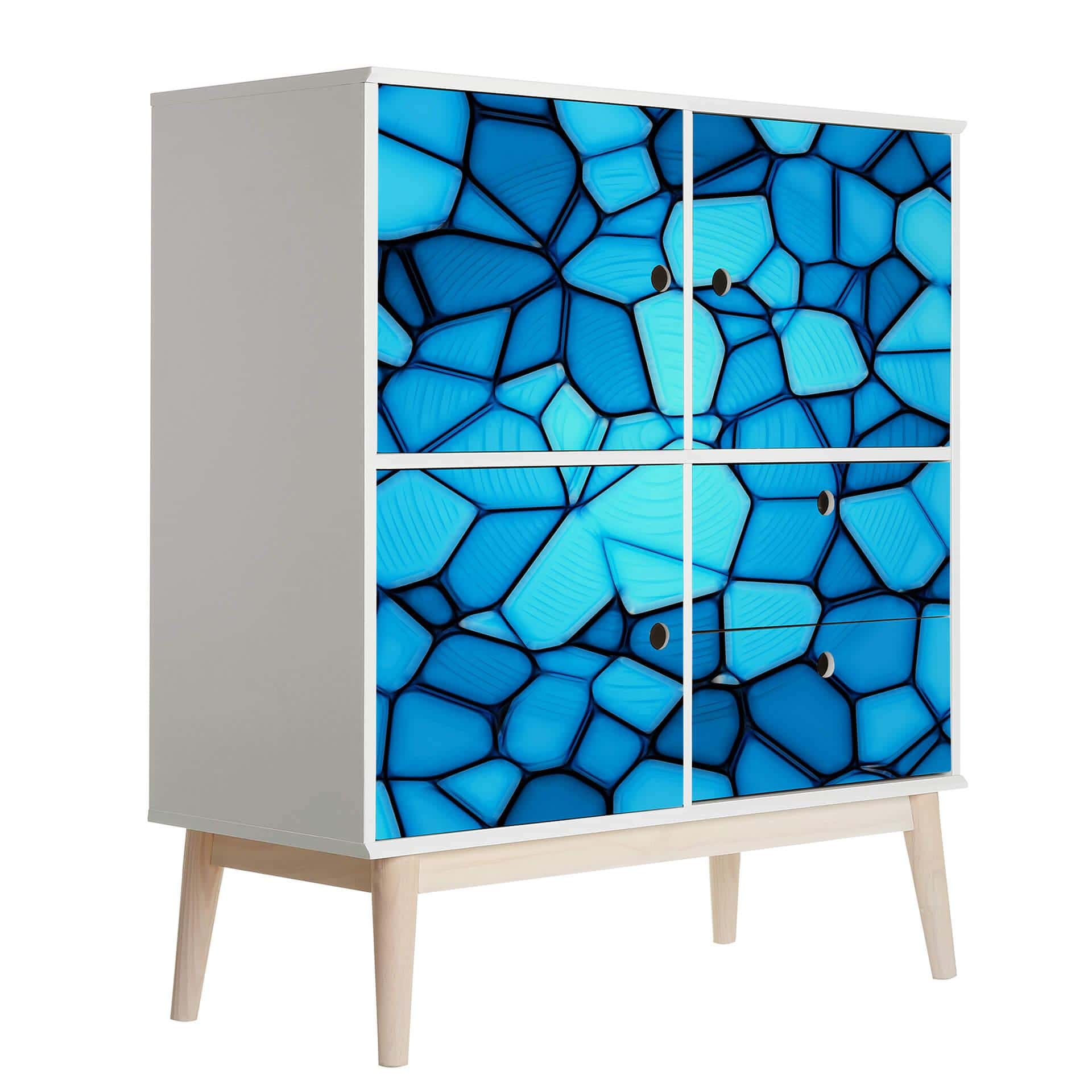 Vinilo adhesivo muebles, vinilo decorativo - limpieza fácil - mosaico azul