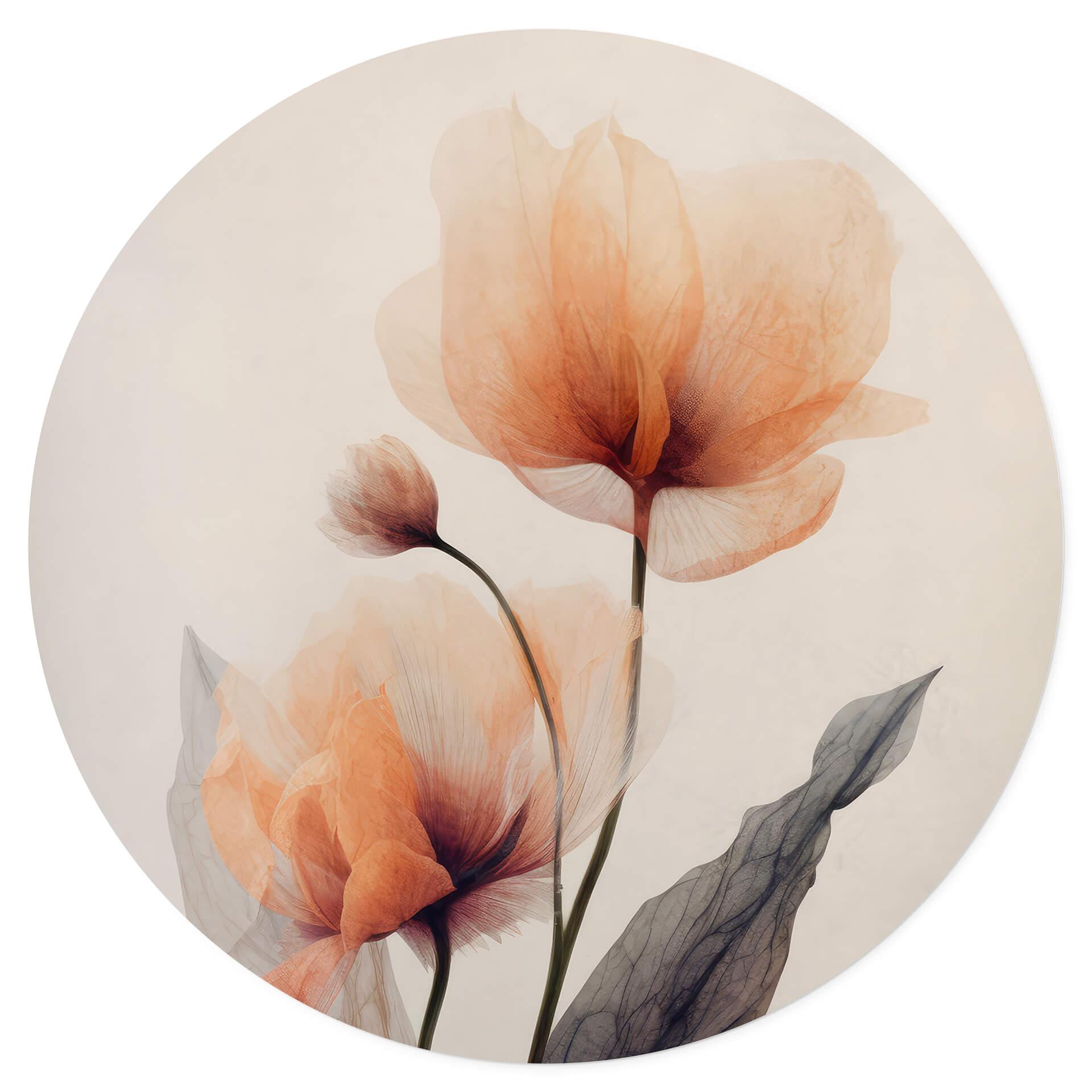 Vinilo decorativo Flores - Flores delicadas redondas - Treechild