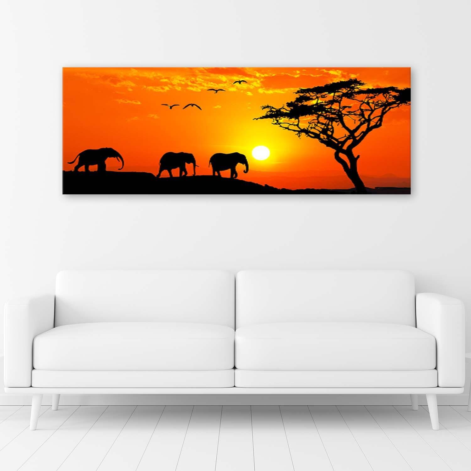 Canvasbillede, Panorama over savannen i Afrika