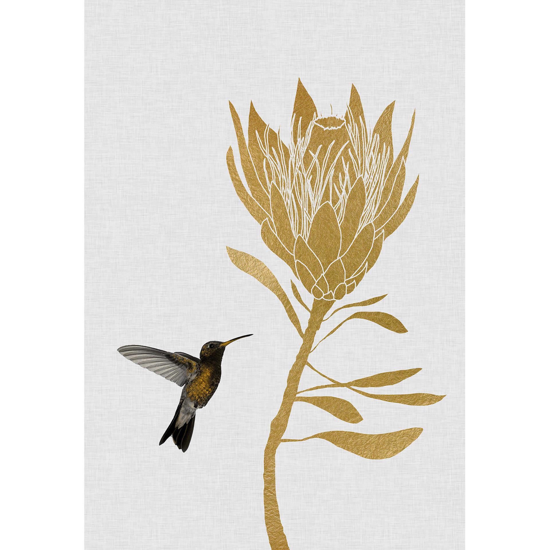 Fotobehang Orara Studio - Hummingbird & Flower