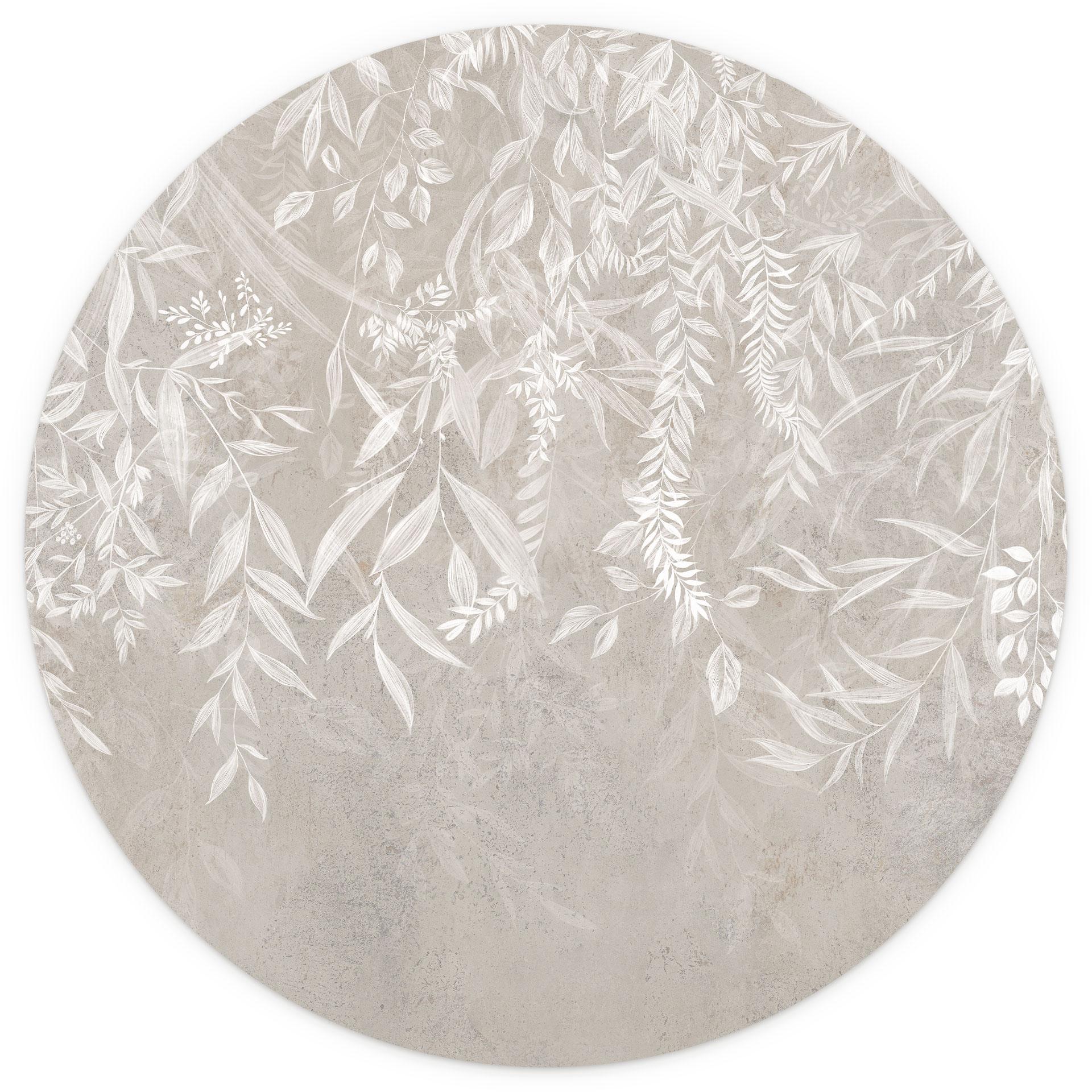 Fotobehang - Elegante wilgentakken in beige - Ms Tiff - Rond - Zelfklevend/niet-geweven