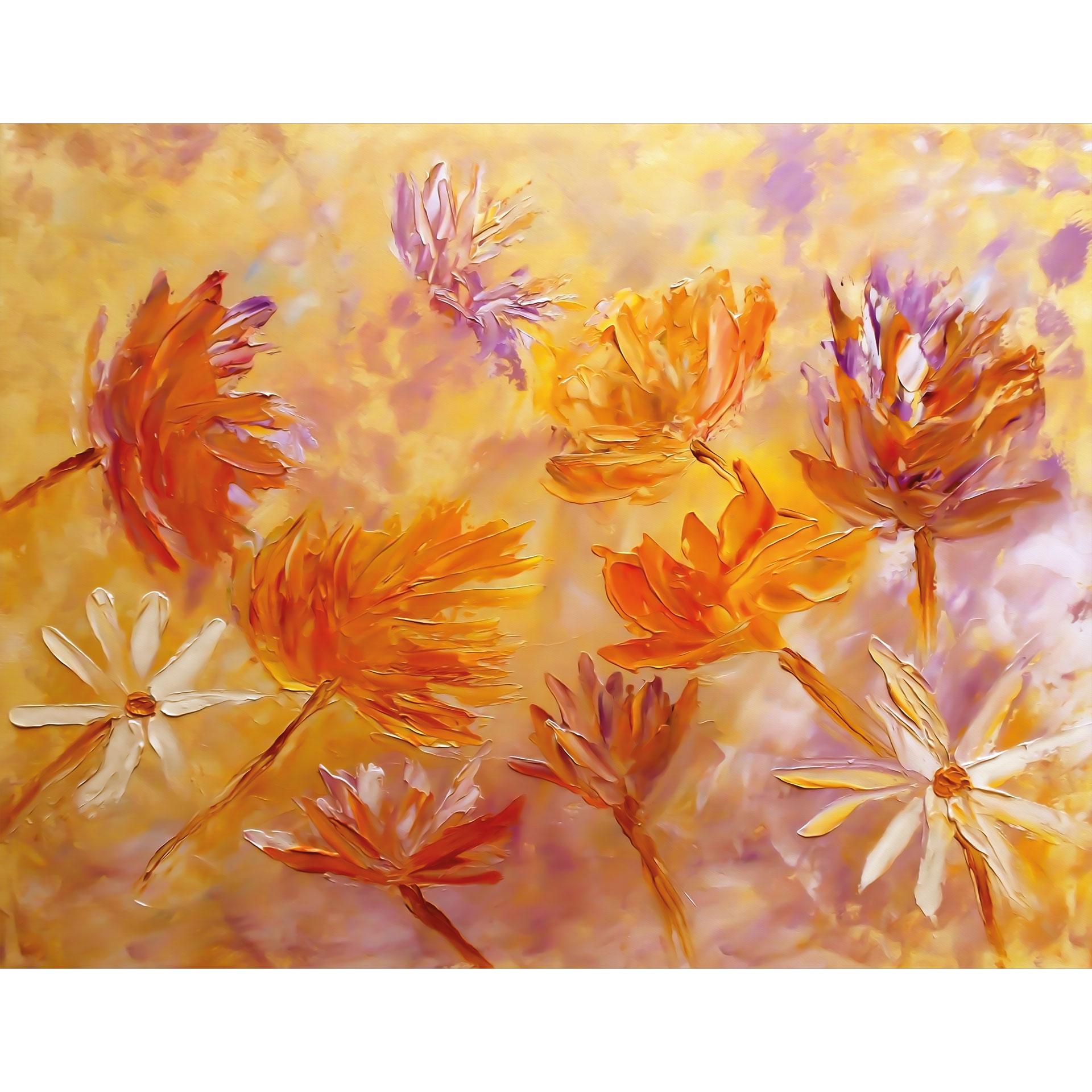 Gouden bloesem behang | bloemen behang - Pomata