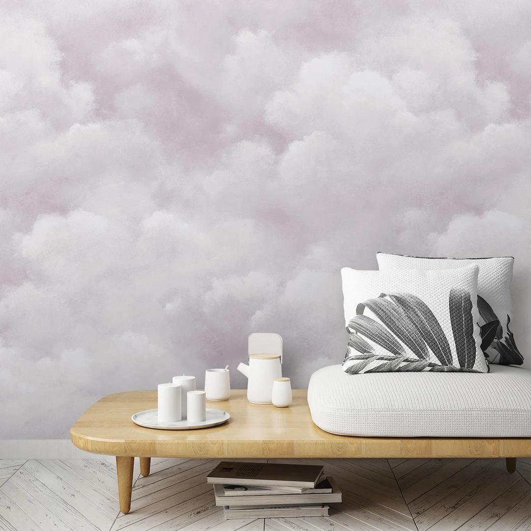 Fotobehang met hemel en wolken, grijs effen 2.70 x 2.12 m