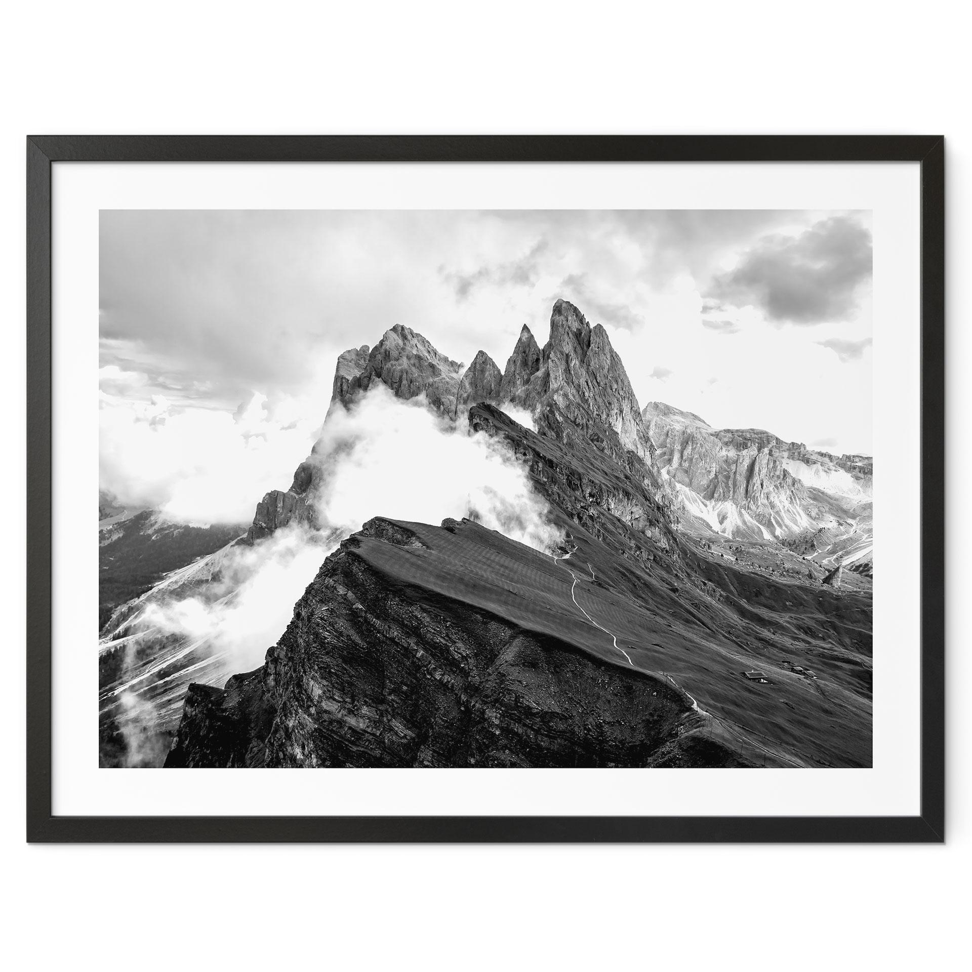 Plakat Udsigt over Alperne - Dolomitternes bjerglandskab