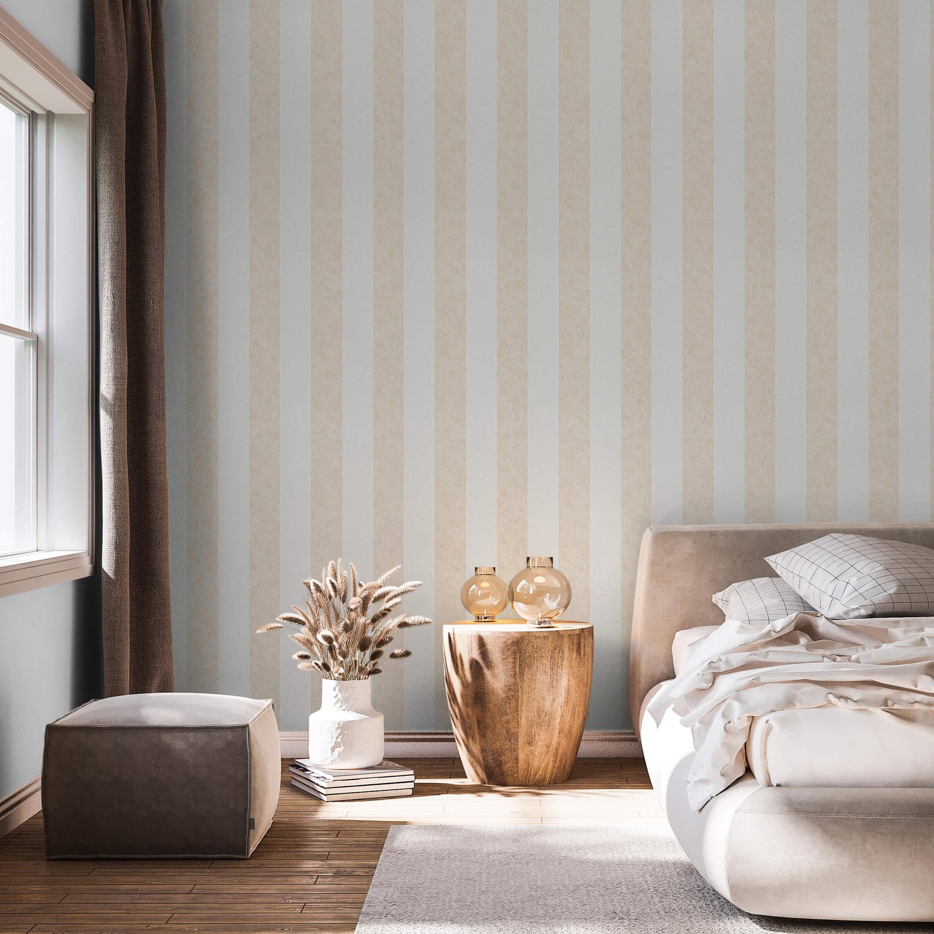 Multistribet tapet, non-woven Shades Iconic hvid, beige