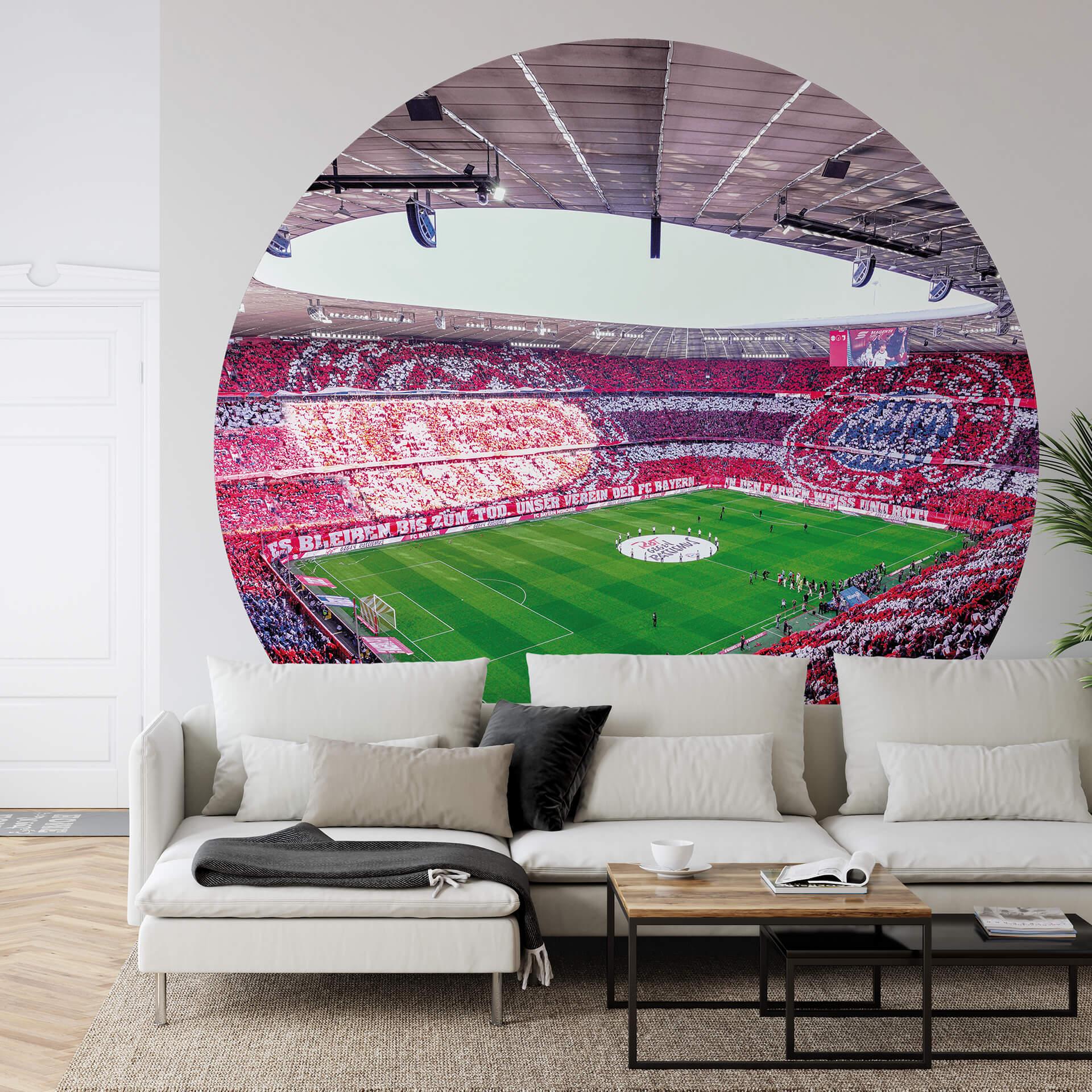 Fototapet - Rundt FC Bayern Stadion Choreo om dagen - vliesetapet/selvklæbende non-woven tapet