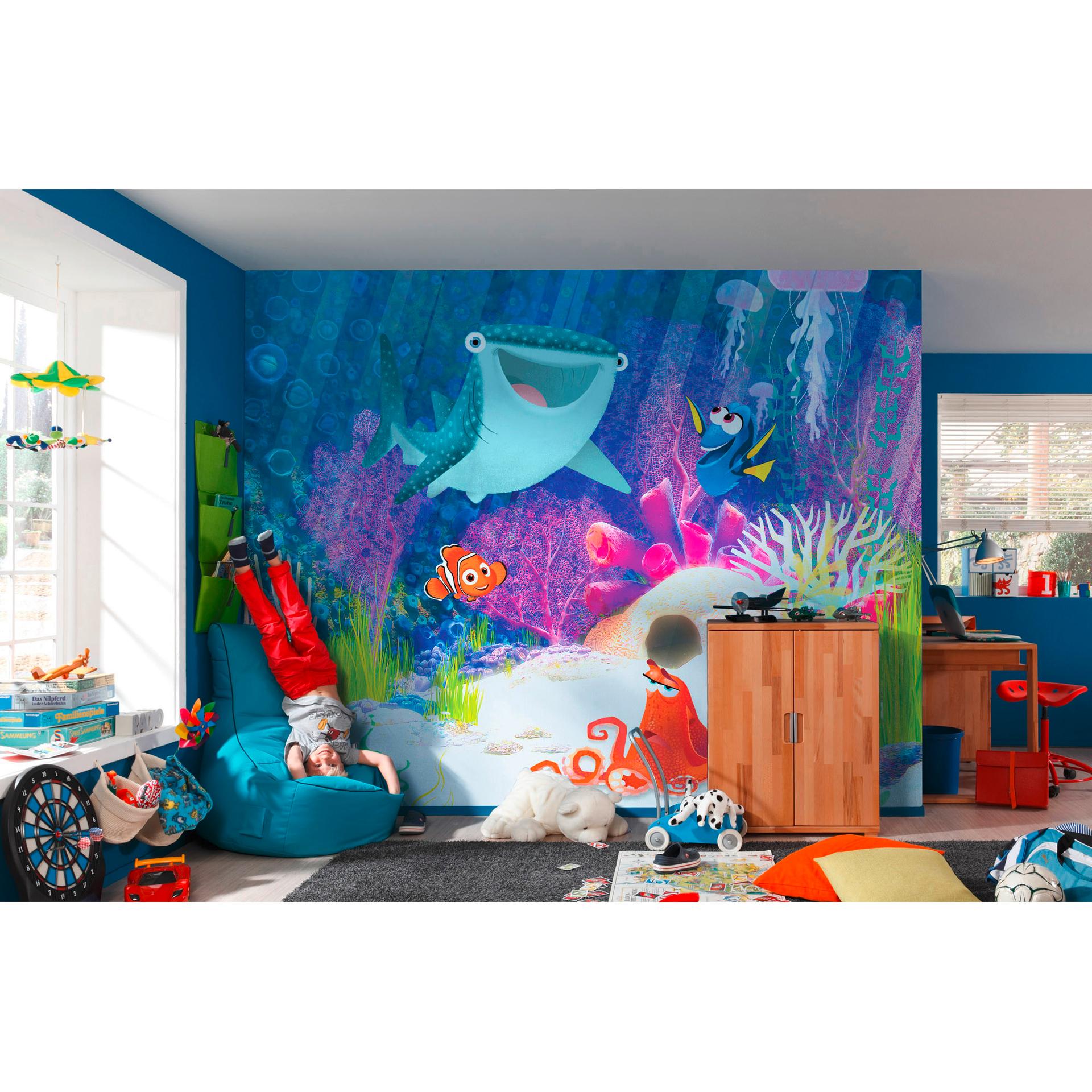 Vlies behang - Dory Aqua Party - 300 x 280 cm