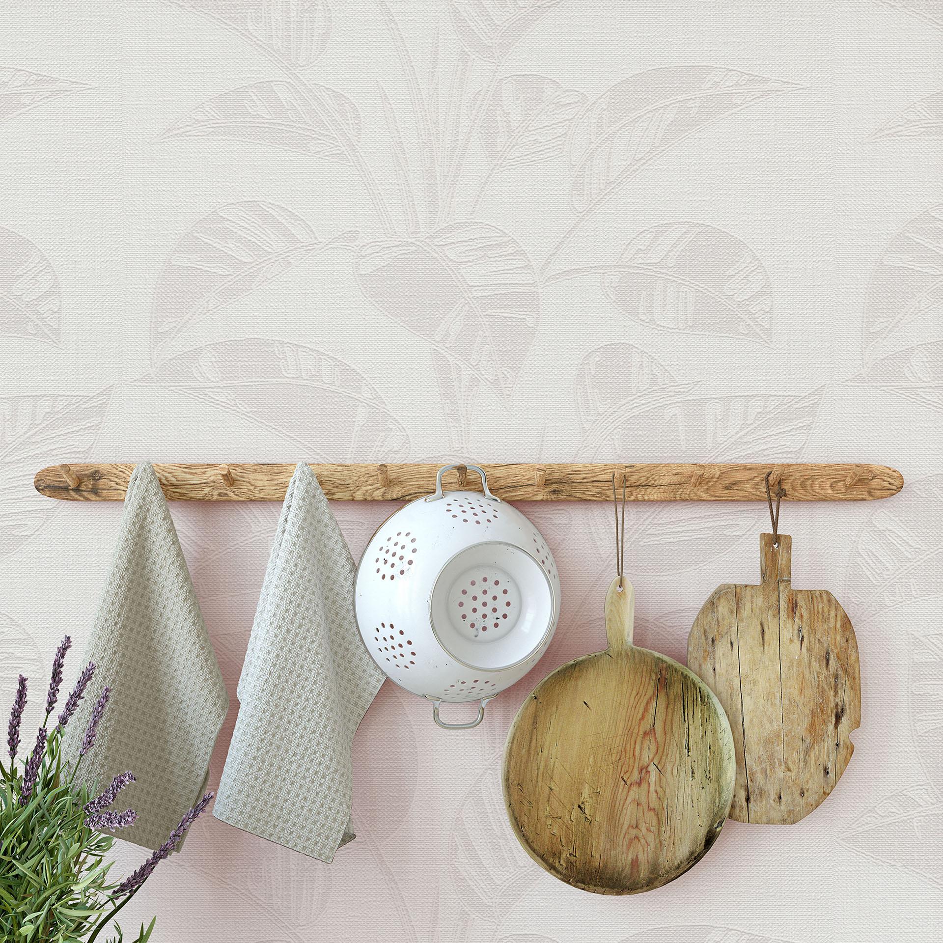Tapet med bladmotiv Opus creme