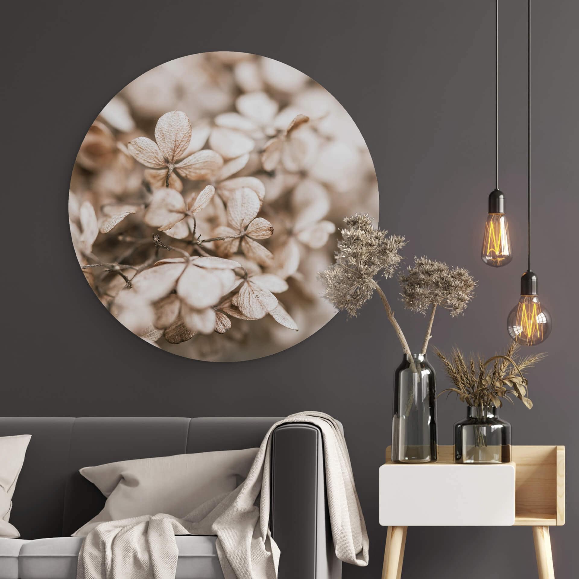 Alu-Dibond Annie - Fiori di velluto - tondo