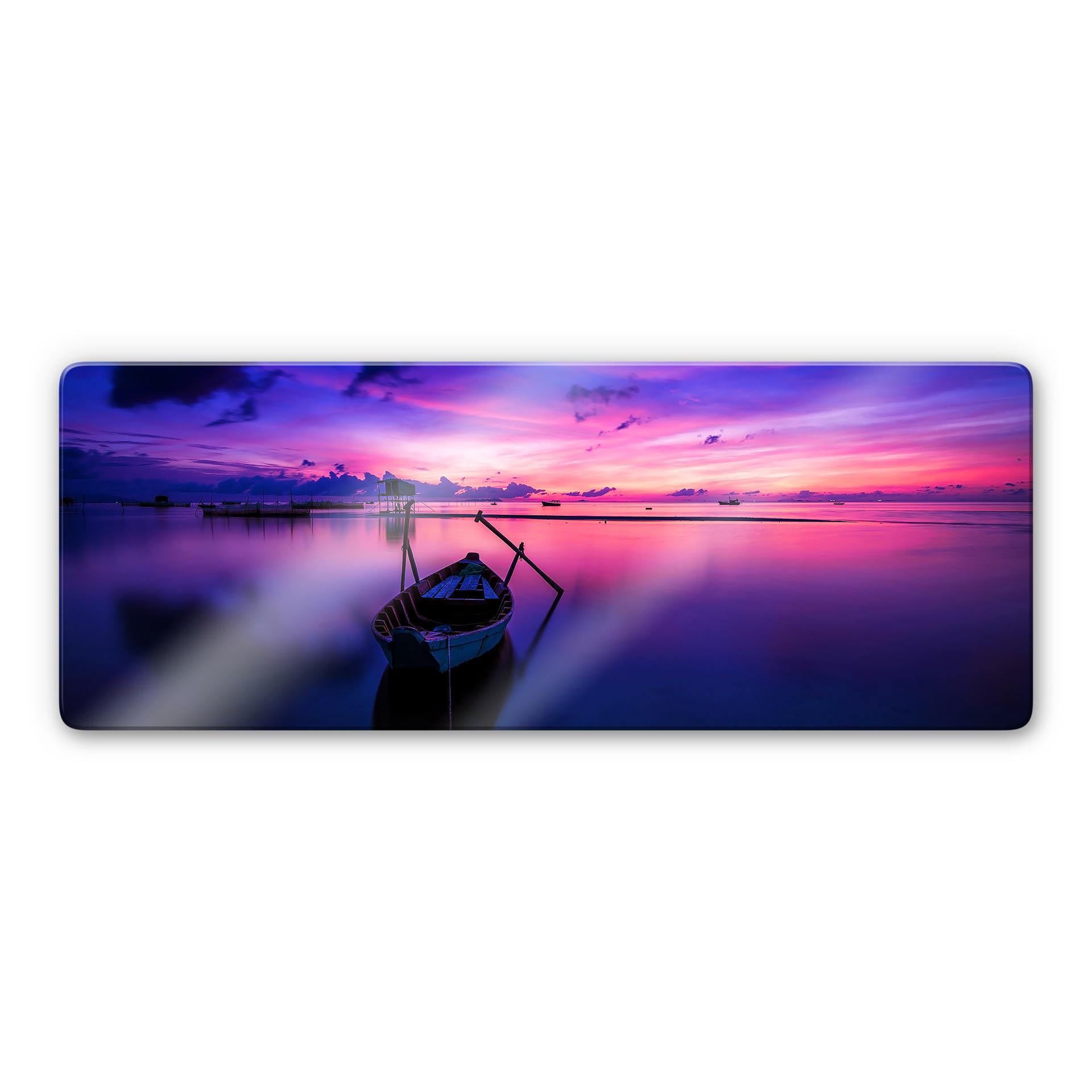Tableau en verre Pink - Sunrise - Panorama