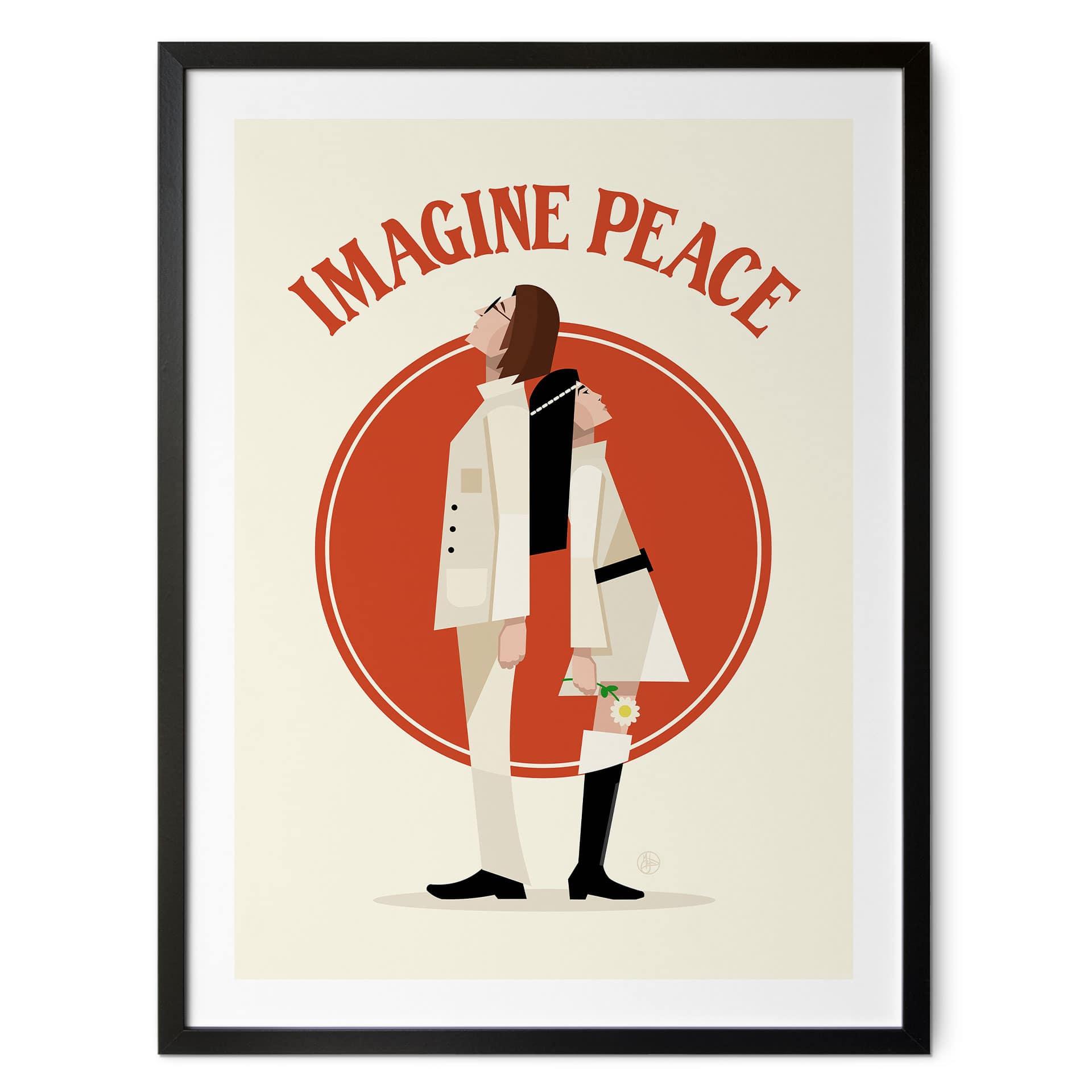Plakat Imagine Peace - To for fred og håb - Retrodrome