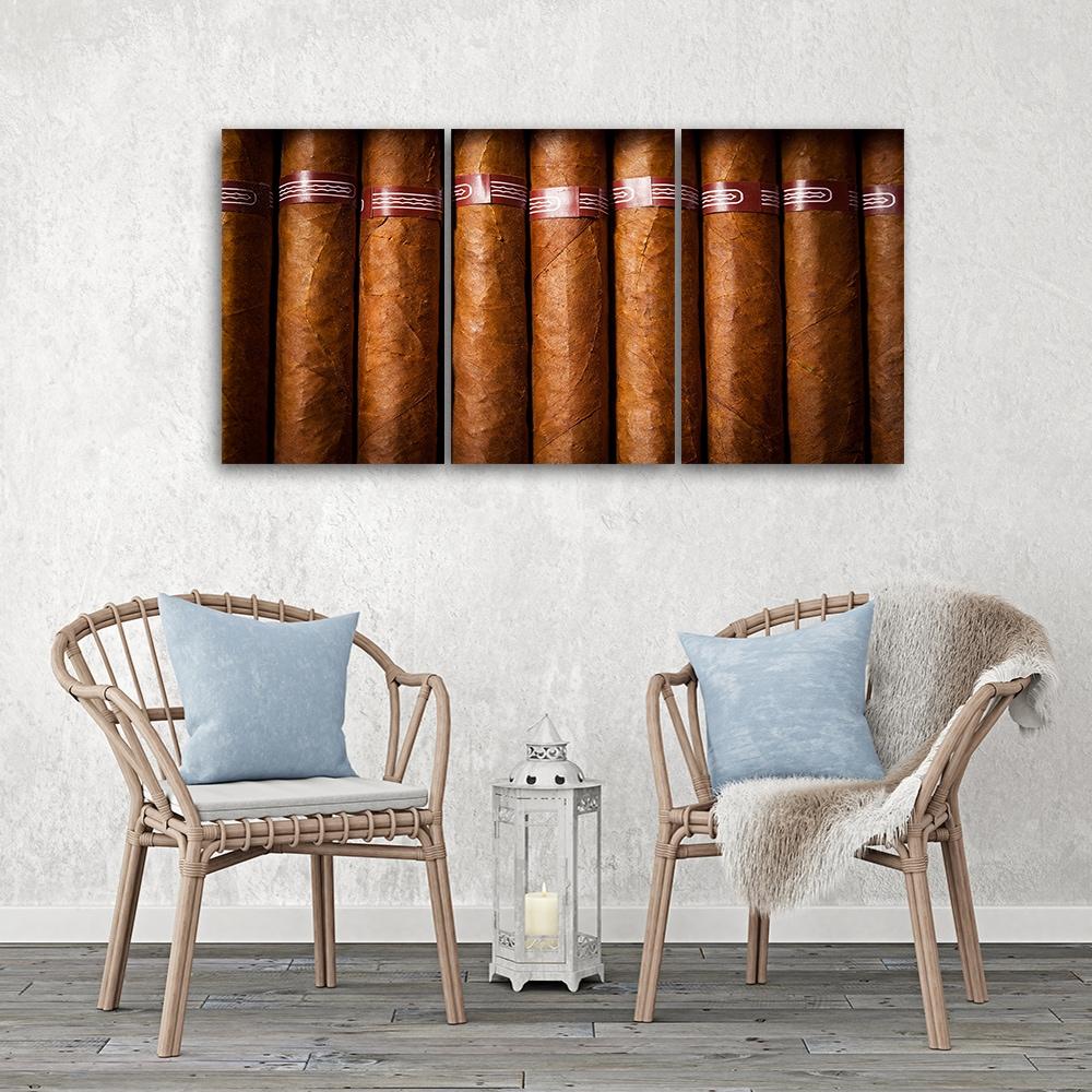 3 stykke lærredstryk, cubansk cigar