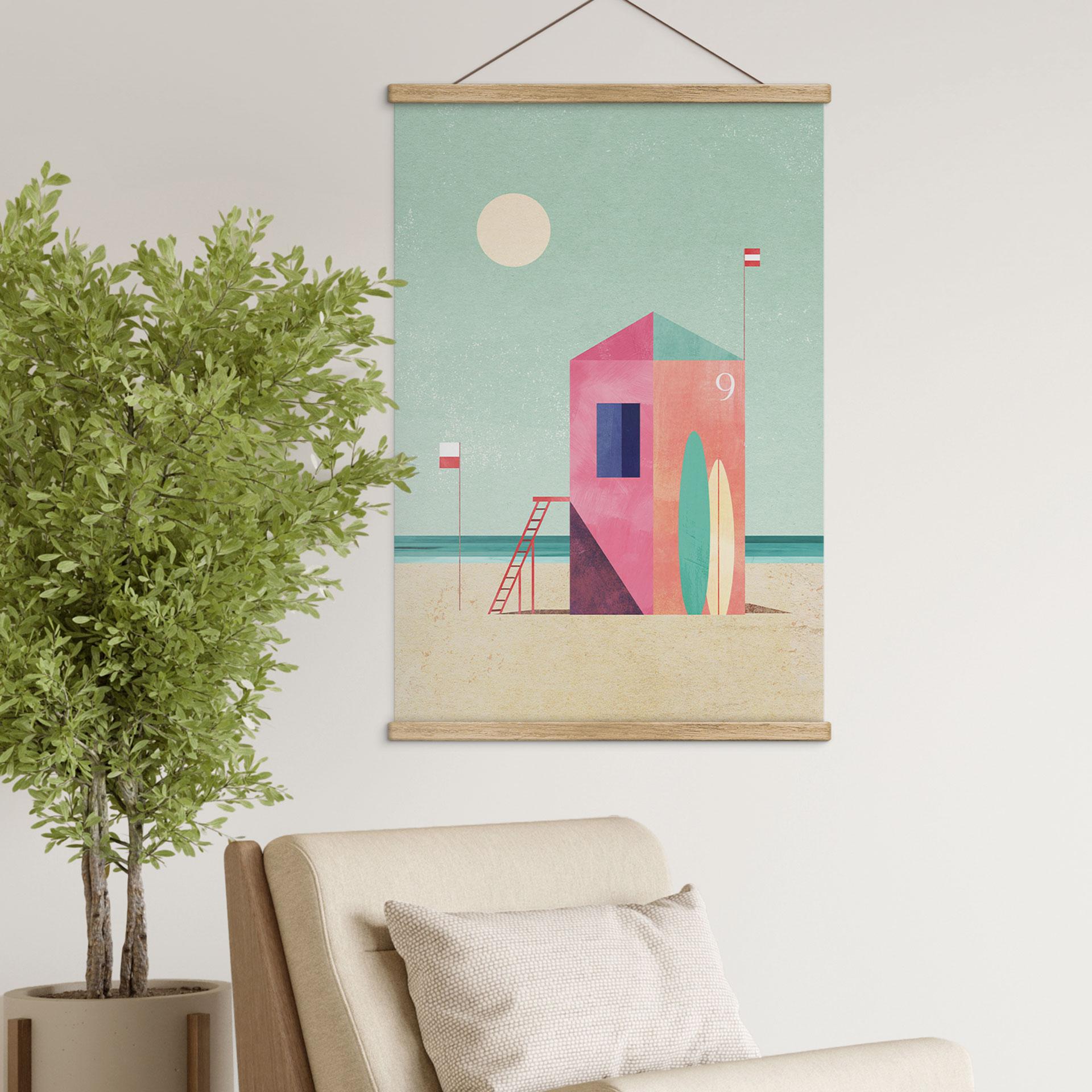 Tekstil plakat Livets hus på stranden - Rivers