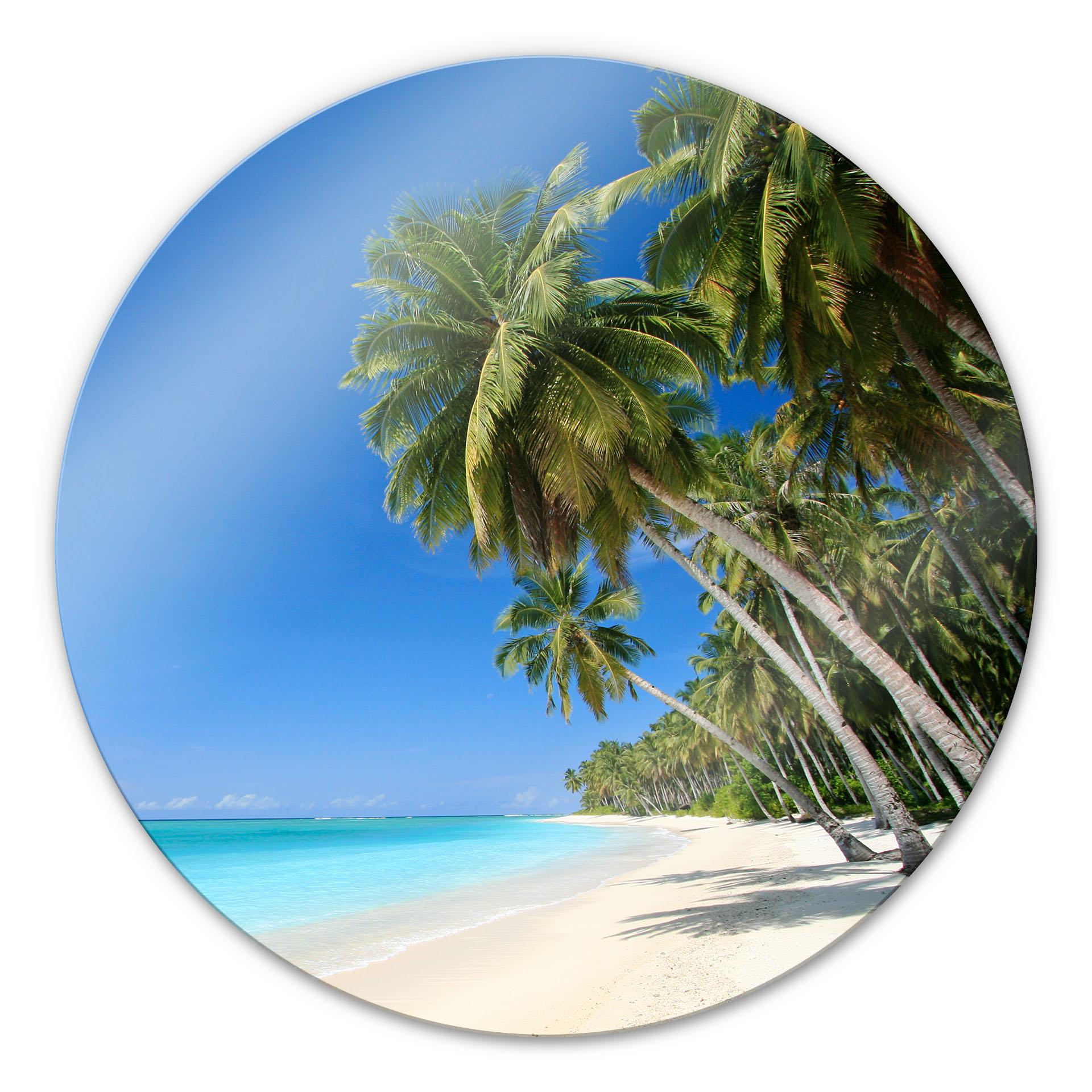 Glasbillede - Paradis Strand - Rund