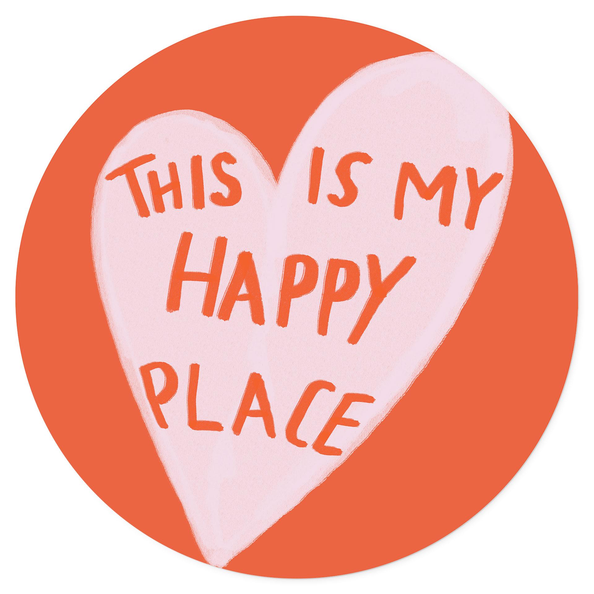 Adesivo murale This is my happy place con cuore - Fritsch - Round