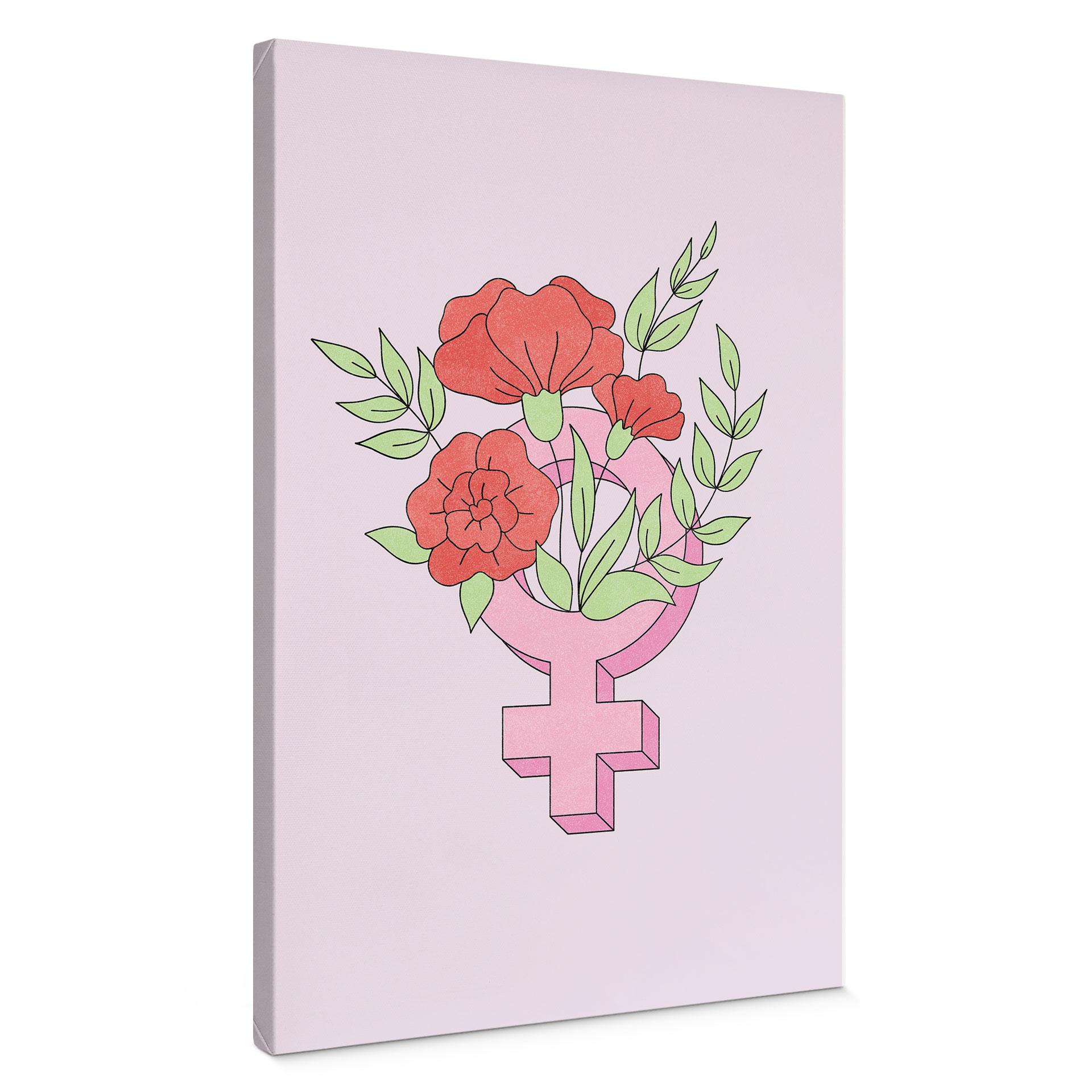 Canvasbillede Venus-tegn med blomster