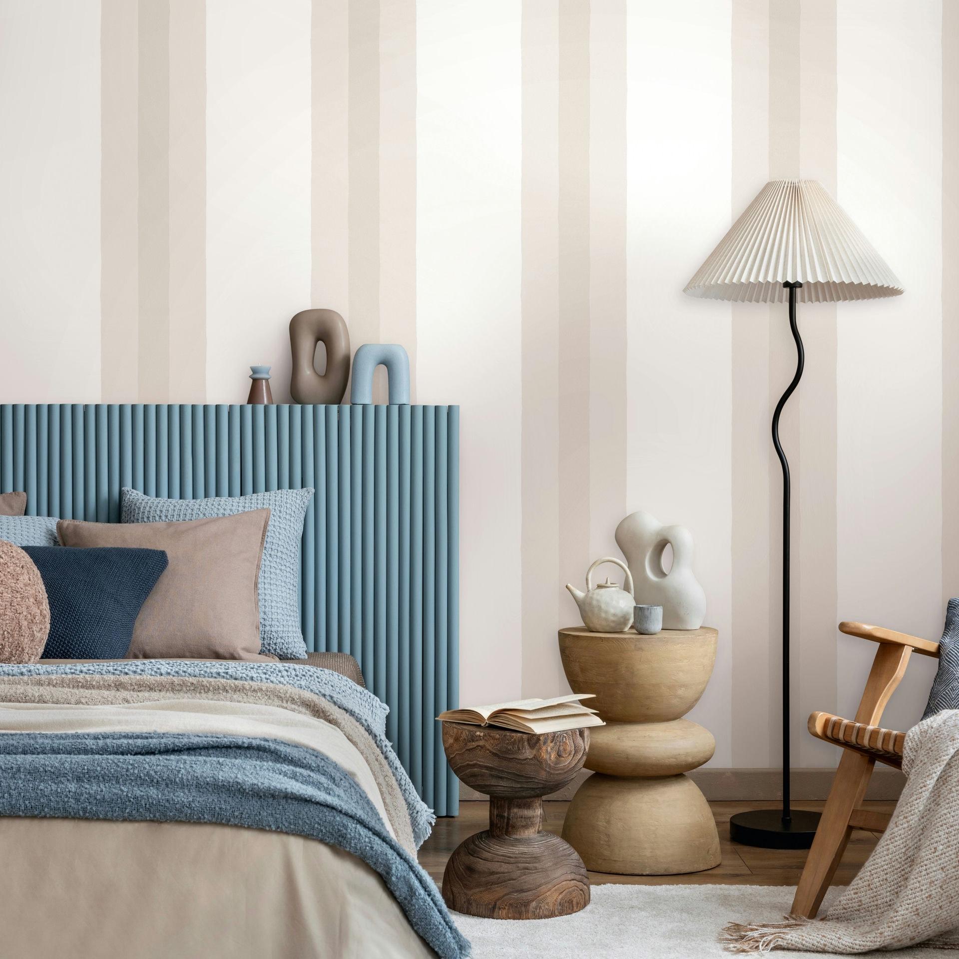 Vliesbehang Stripes Classic mat in beige