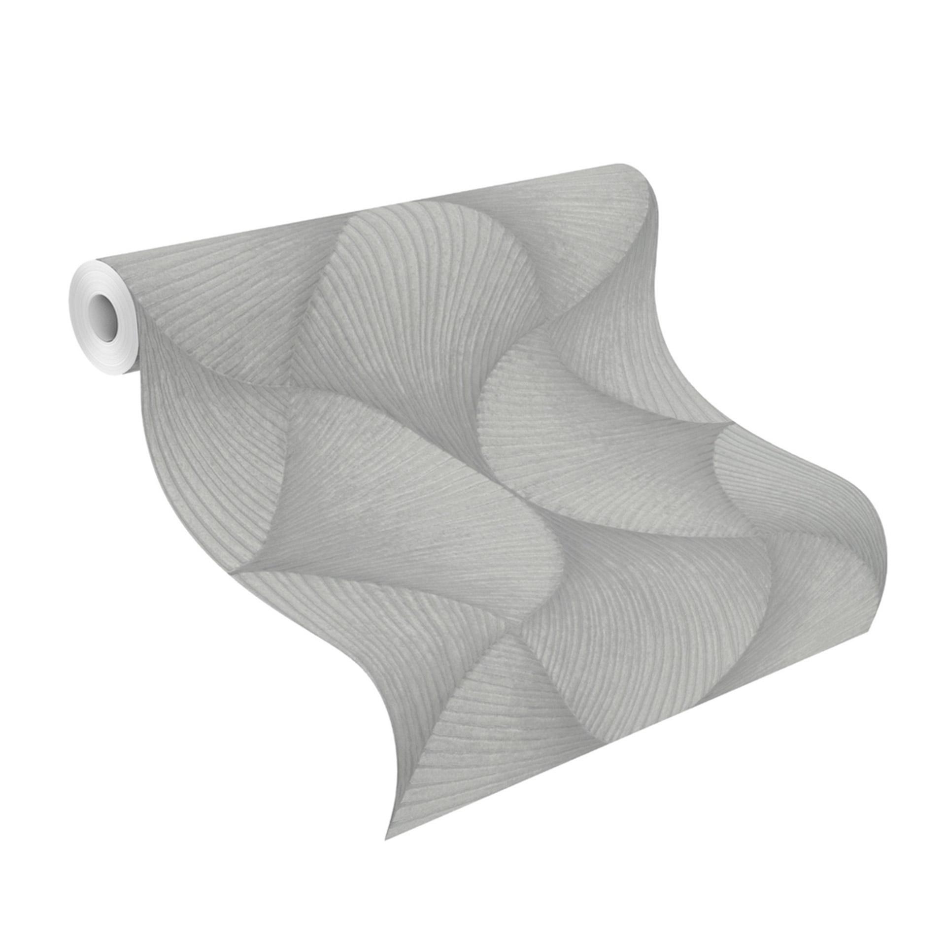 metallic tapet, non-woven tapet Sky Lounge sølvgrå 10,00x1,06 m