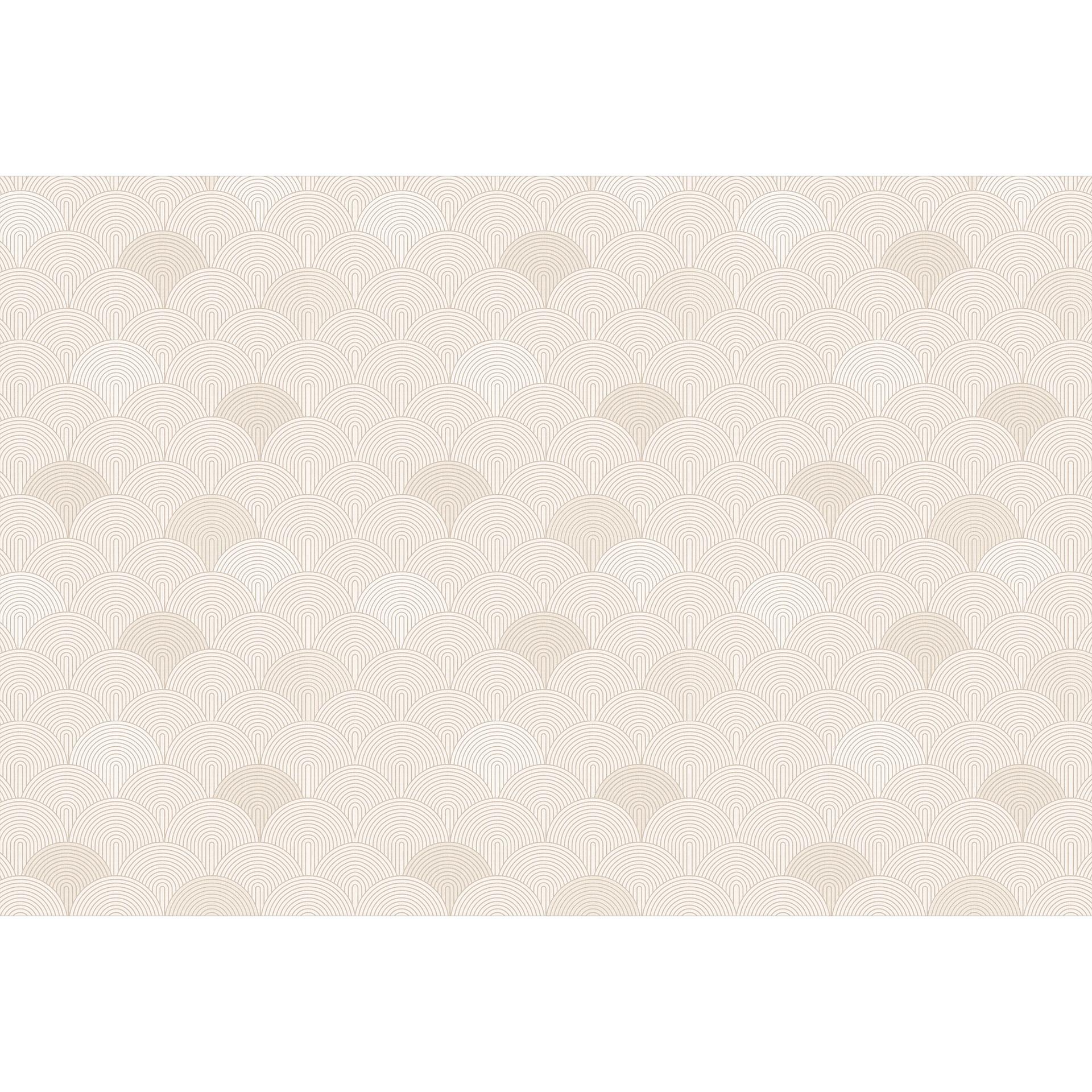 Geometrisch Fotobehang abstracte halve cirkels in zacht beige - Bloomery Decor
