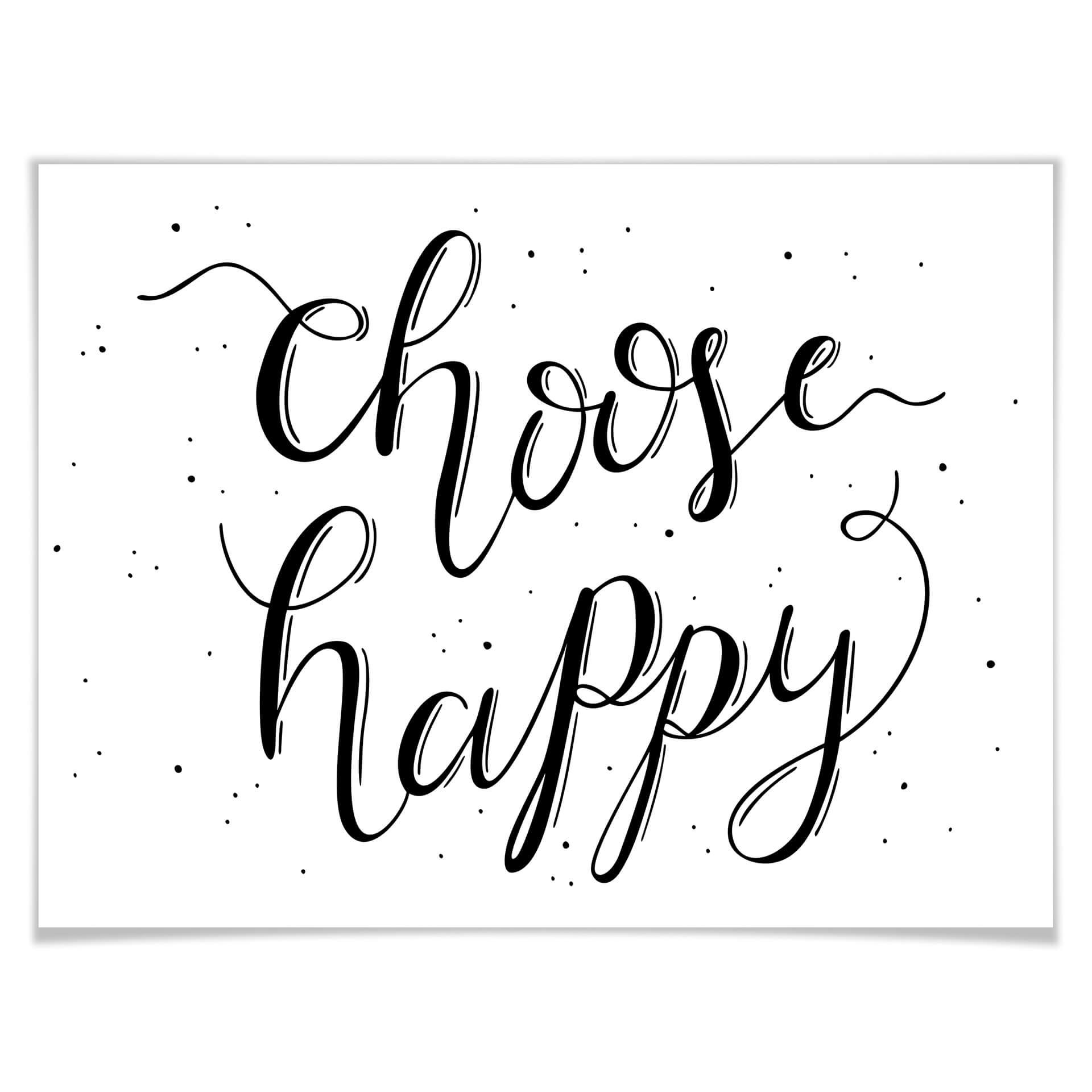 Póster Choose Happy - blanco