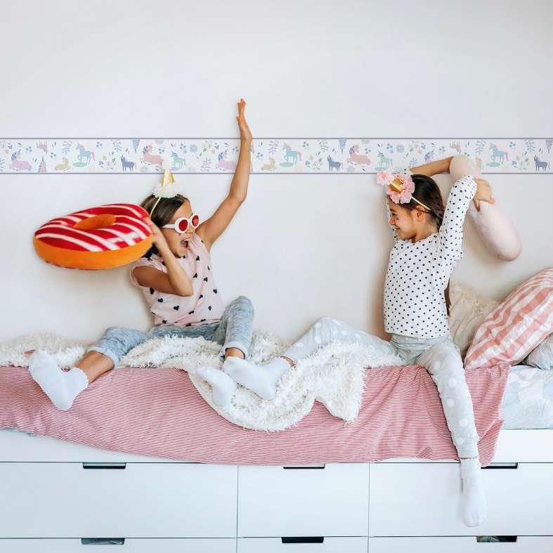Tapet, non-woven Kids Walls hvid, flerfarvet