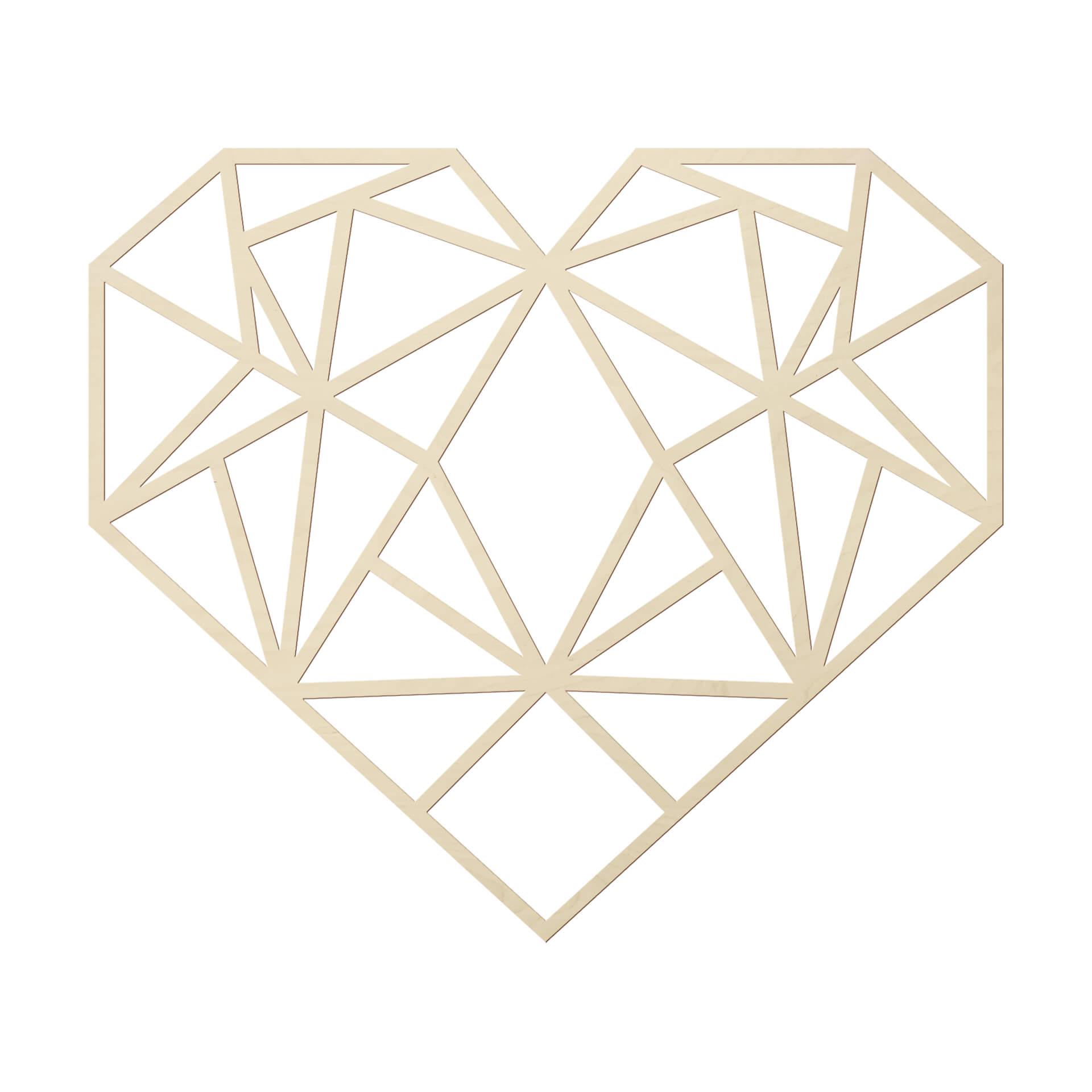 Decoro in legno origami - Cuore