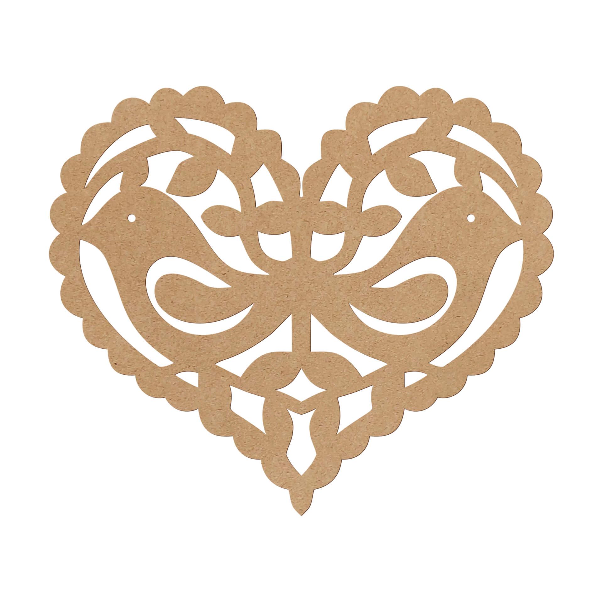Decoro MDF Coppia di uccelli innamorati