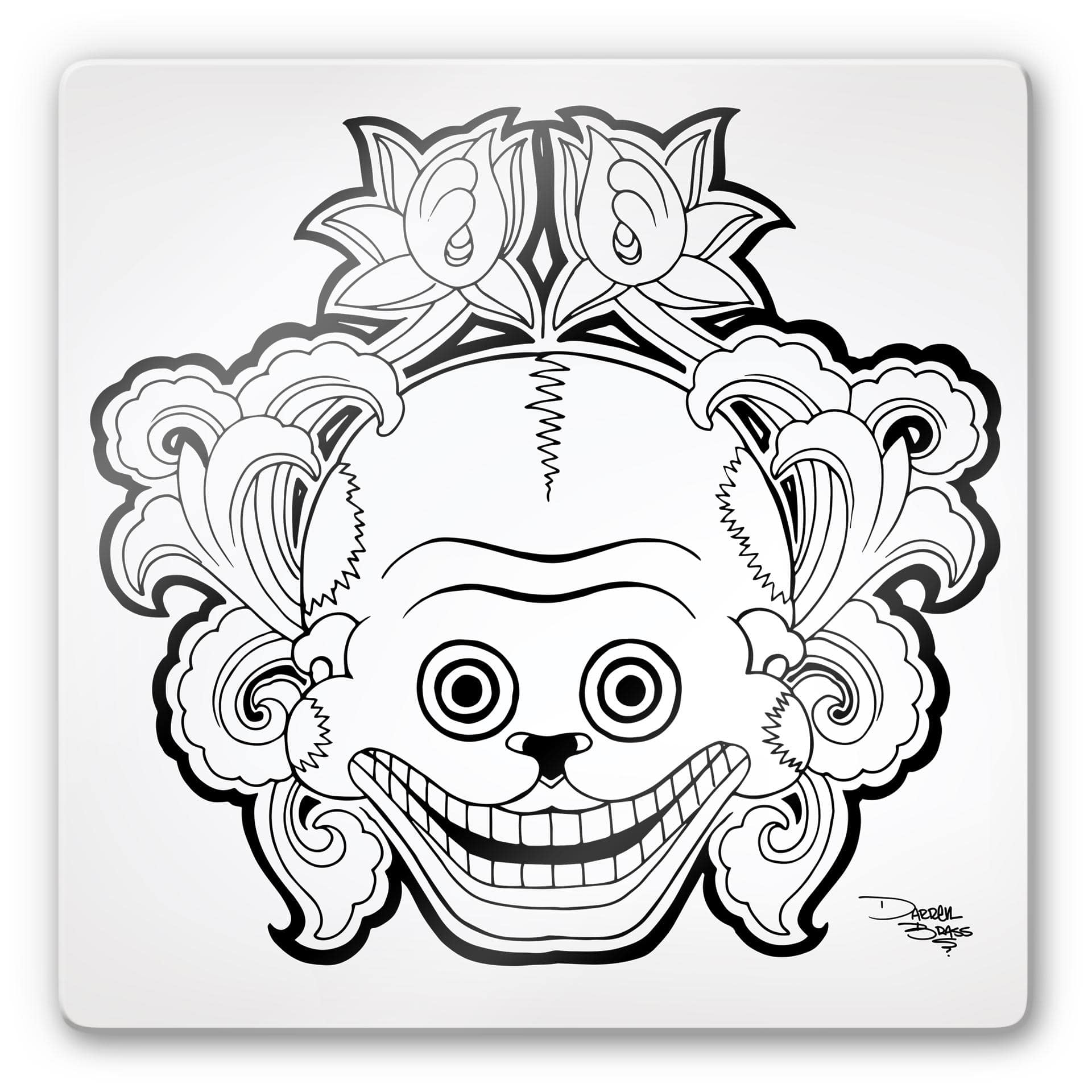 Tableau en verre - Miami Ink- Masque des morts mexicain 2