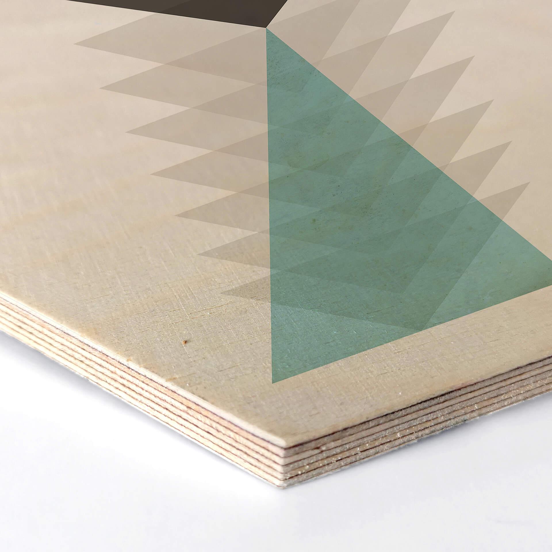 Hexagon - Holz Birke-Furnier Nouveauprints - Totem aqua & pink