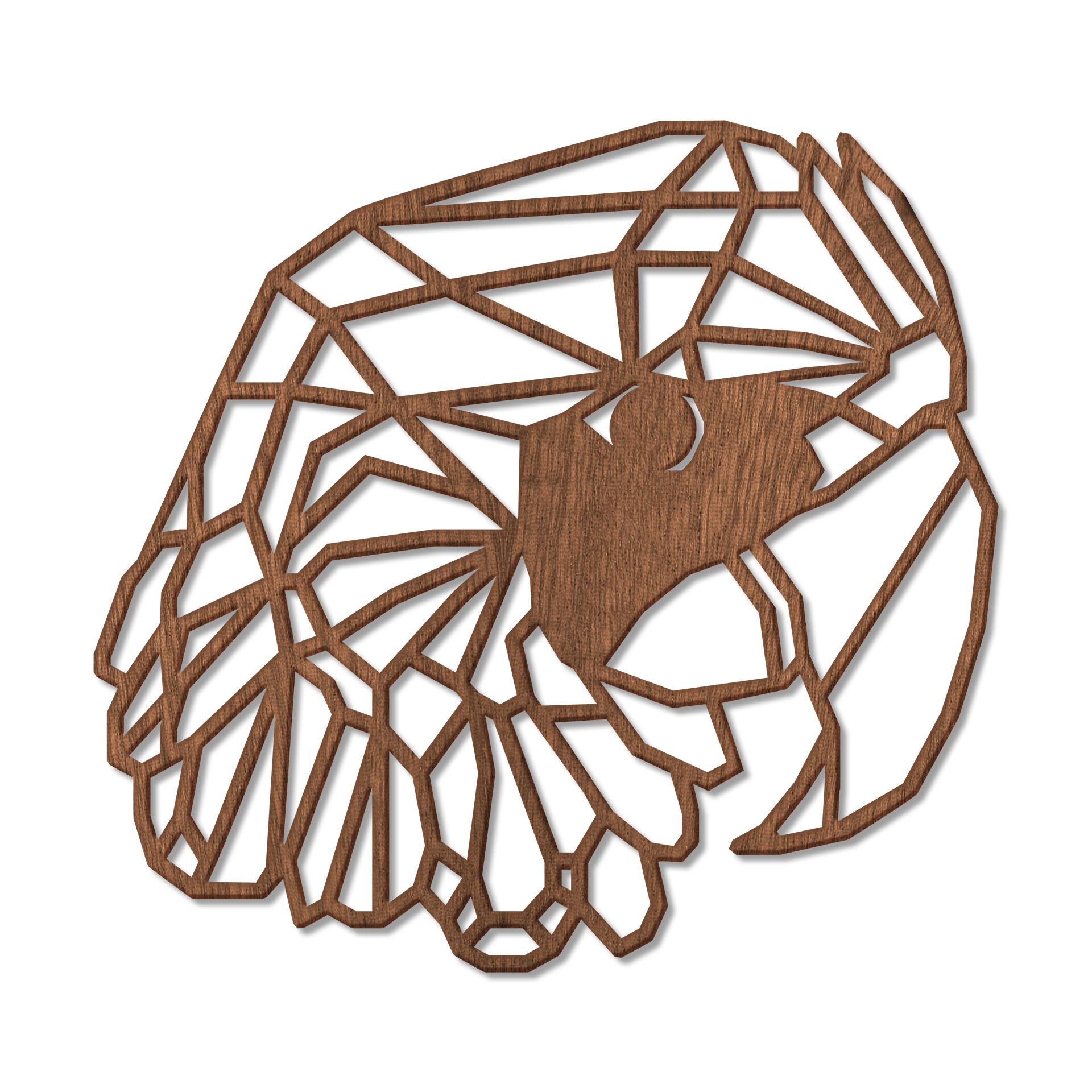 Decoro in legno origami - Pappagallo