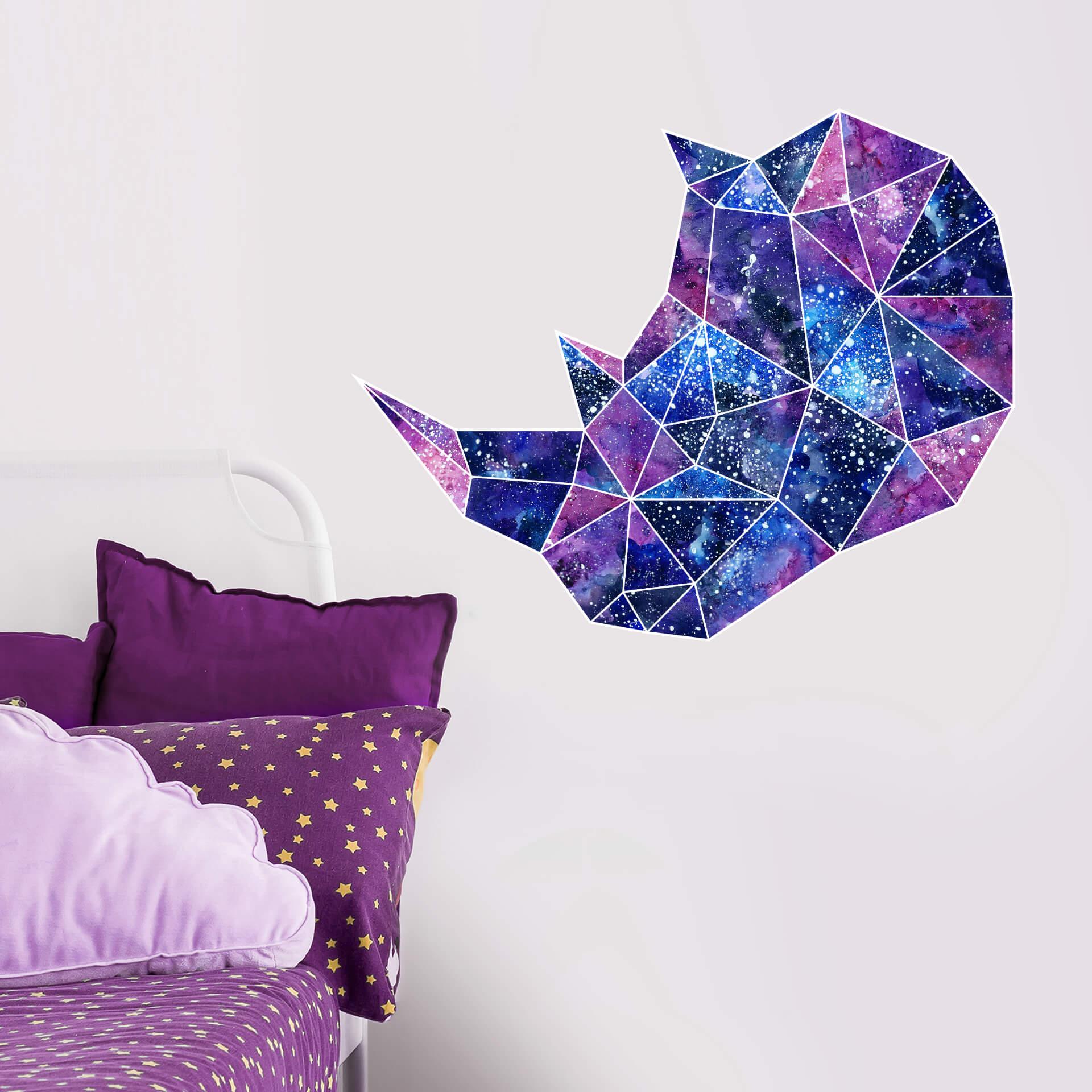 Wandtattoo Polygon Galaxie Nashornkopf