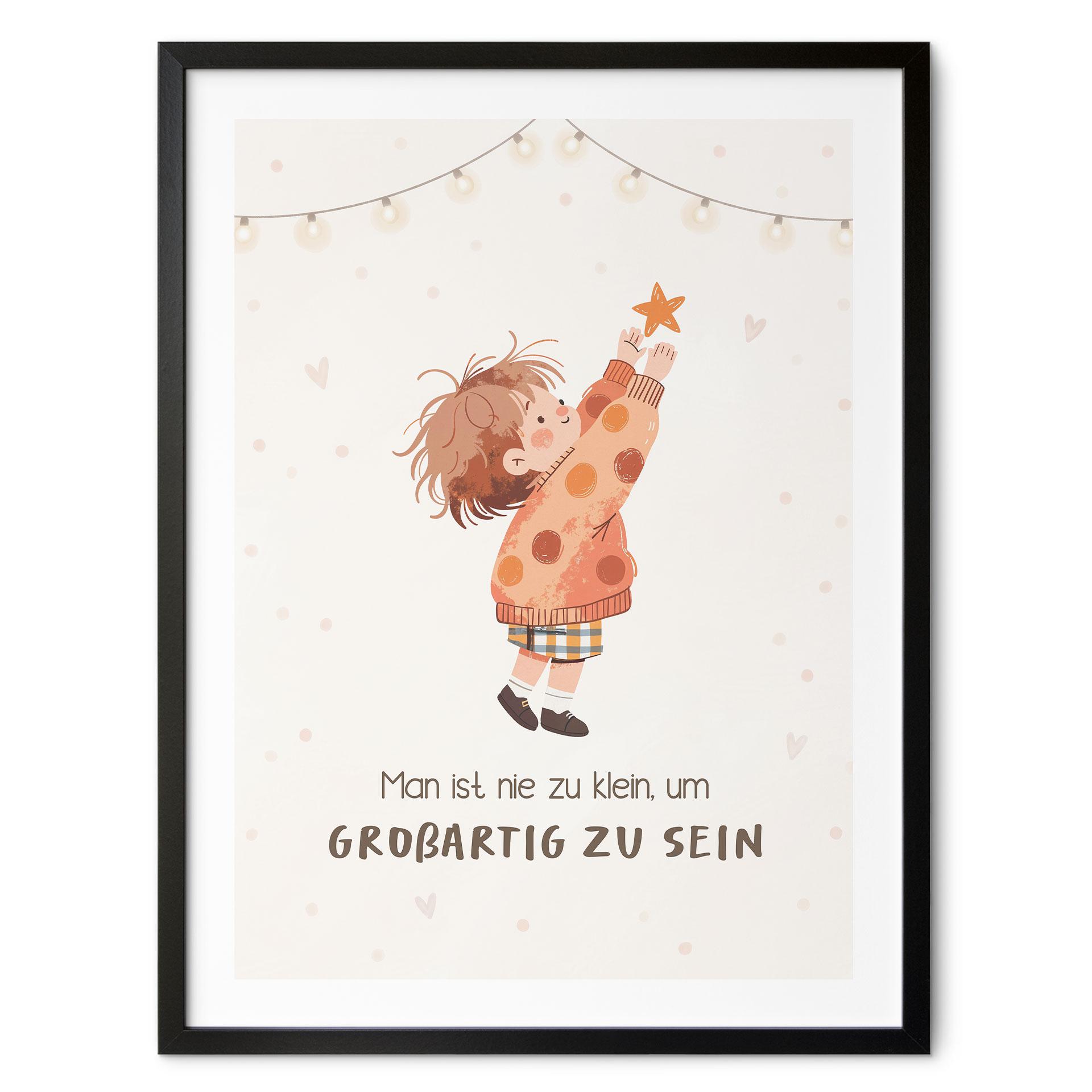 Kinder-Poster 'Man ist nie zu klein' mit Kind und Stern