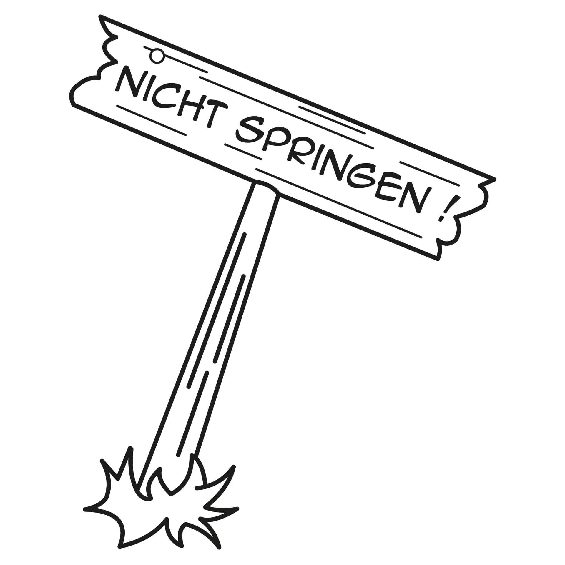 Wandtattoo Nicht springen!