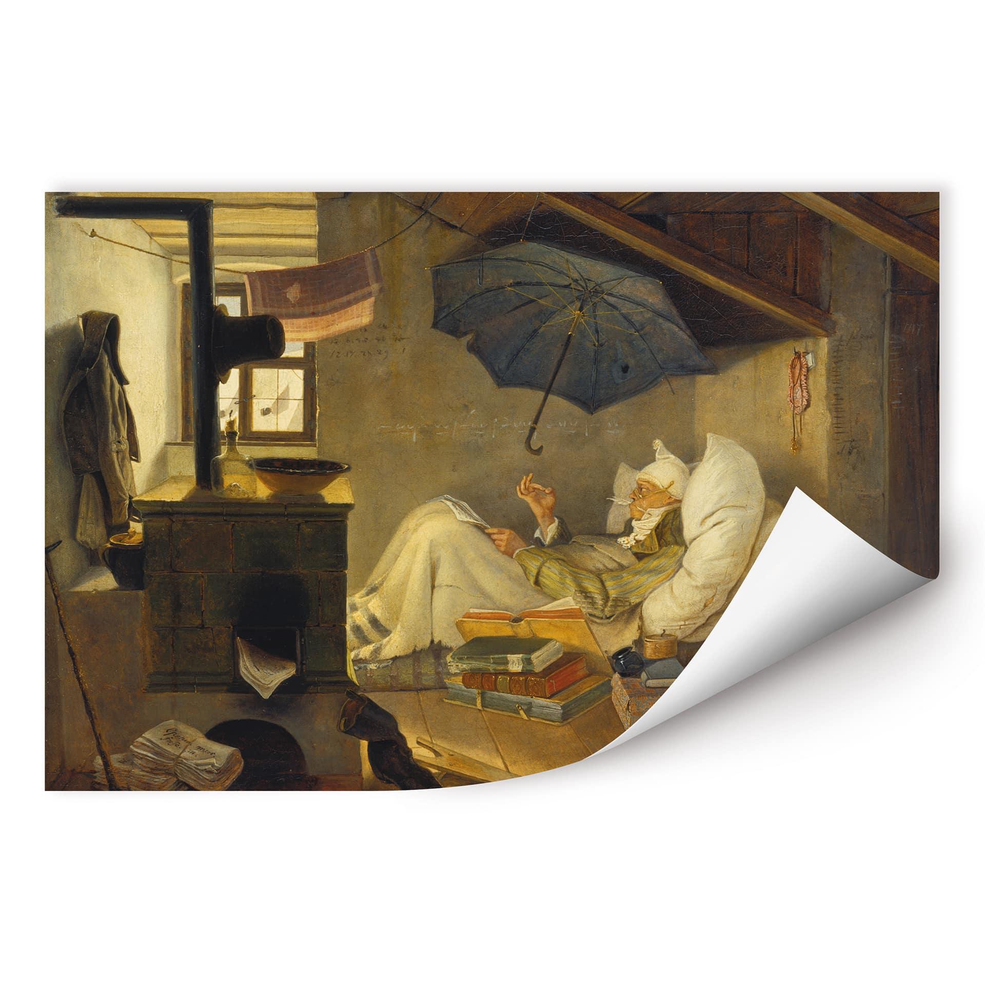 Muurprints Spitzweg - De Arme Poeet