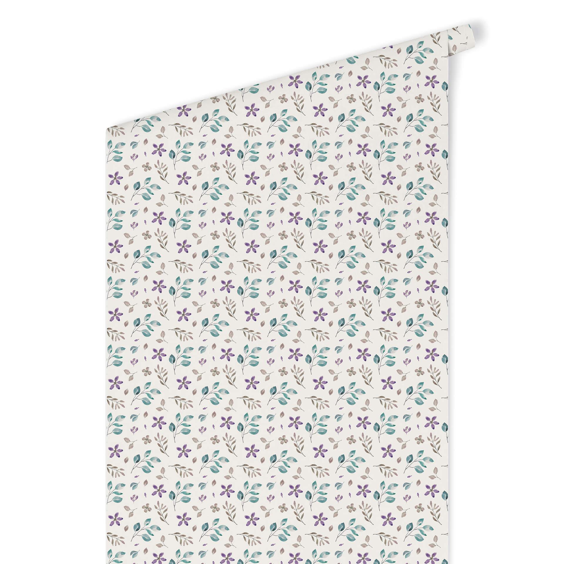 Patroonbehang – Aquarel Bloemen 01 – paars