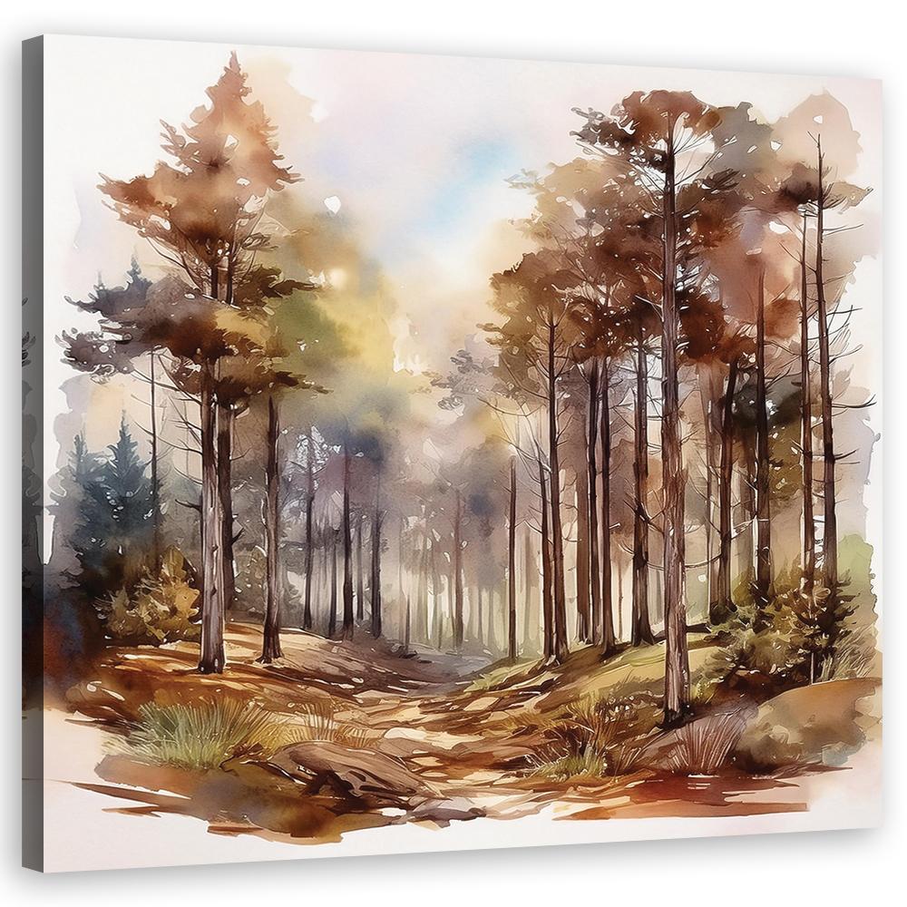 Leinwandbild Herbst Waldbäume Natur