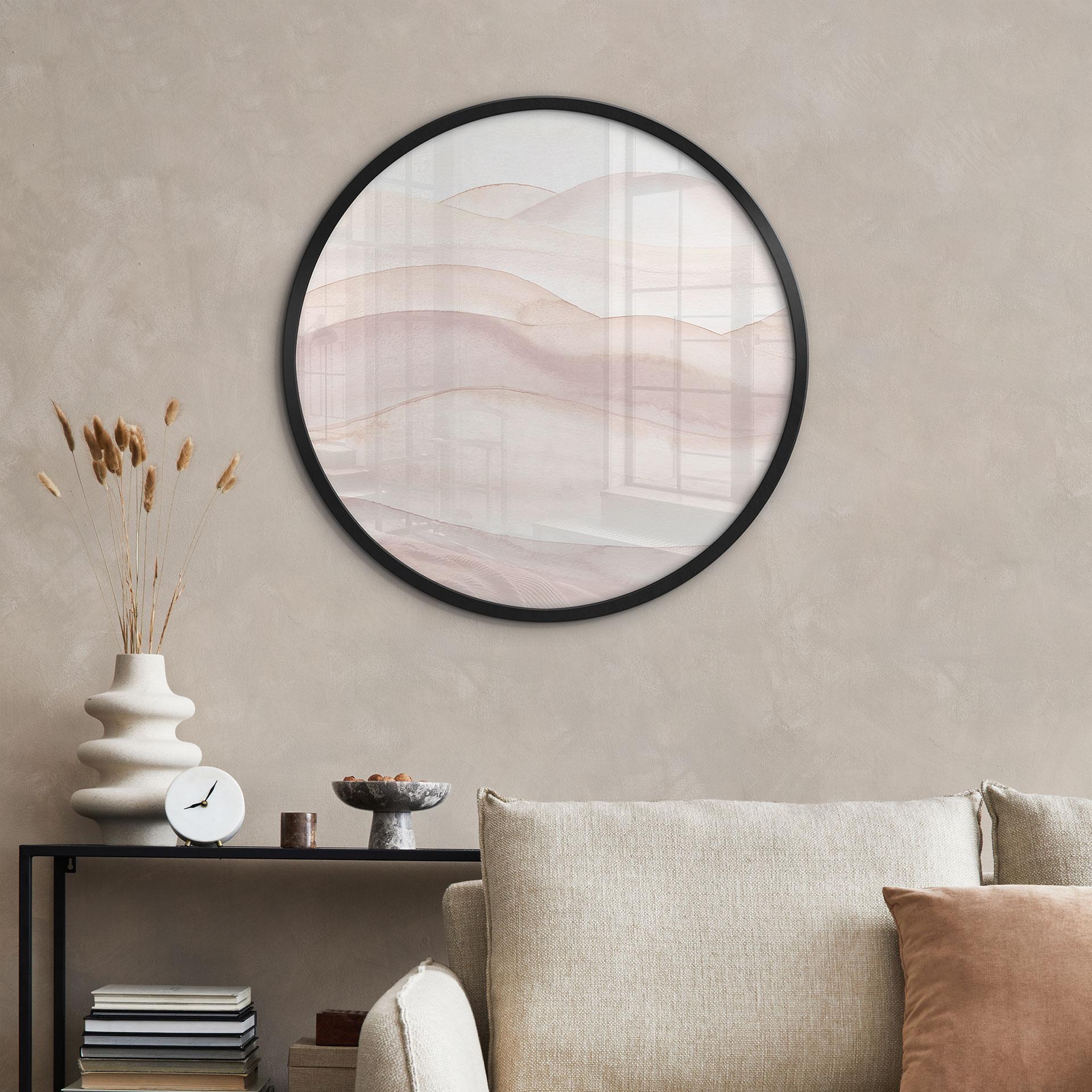 Plakat Gentle Hills i akvarel - Bloomery Decor - Rund