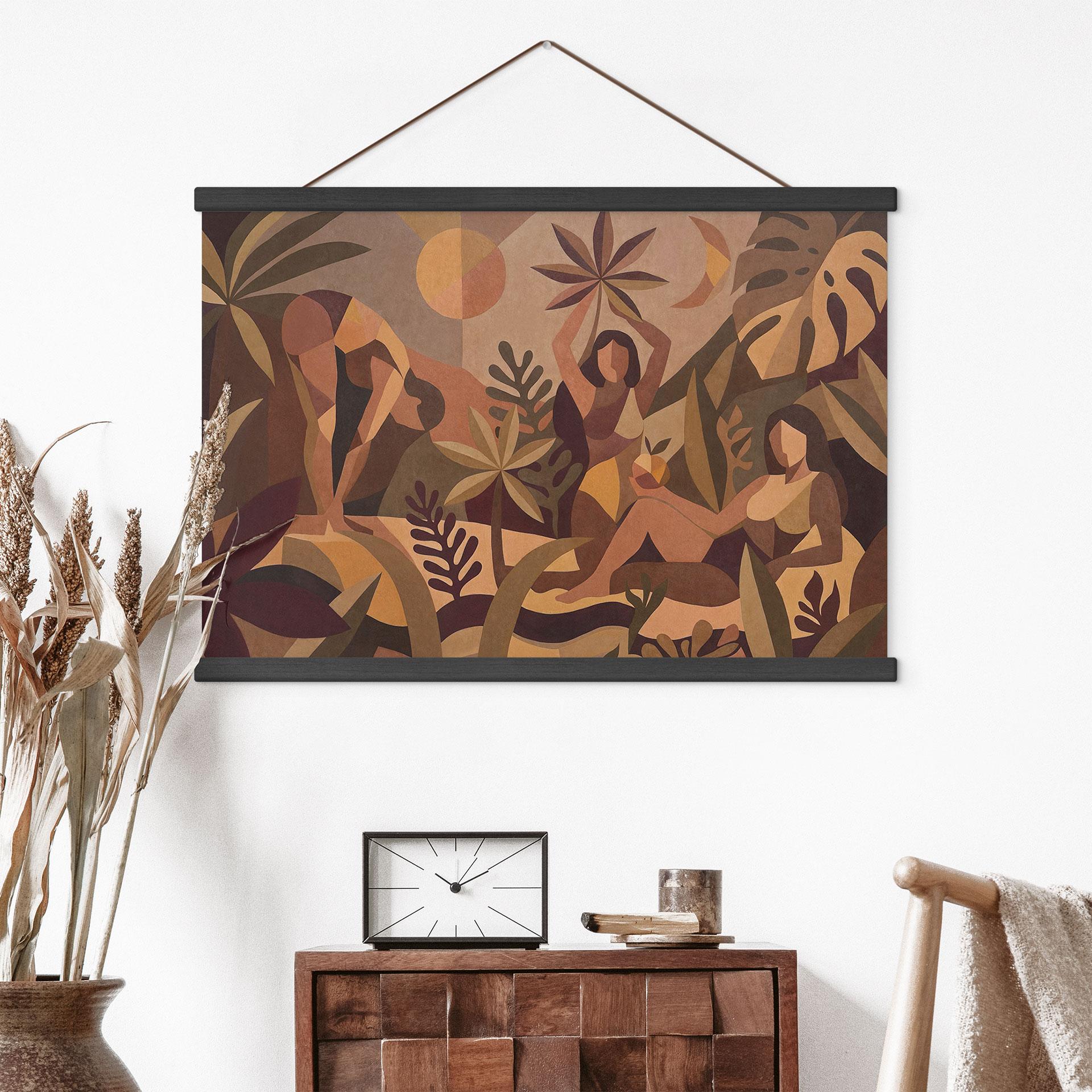 Stampa su tessuto Amber Flora - Donne nella foresta pluviale - Sir Edward x Grigory Gladarev