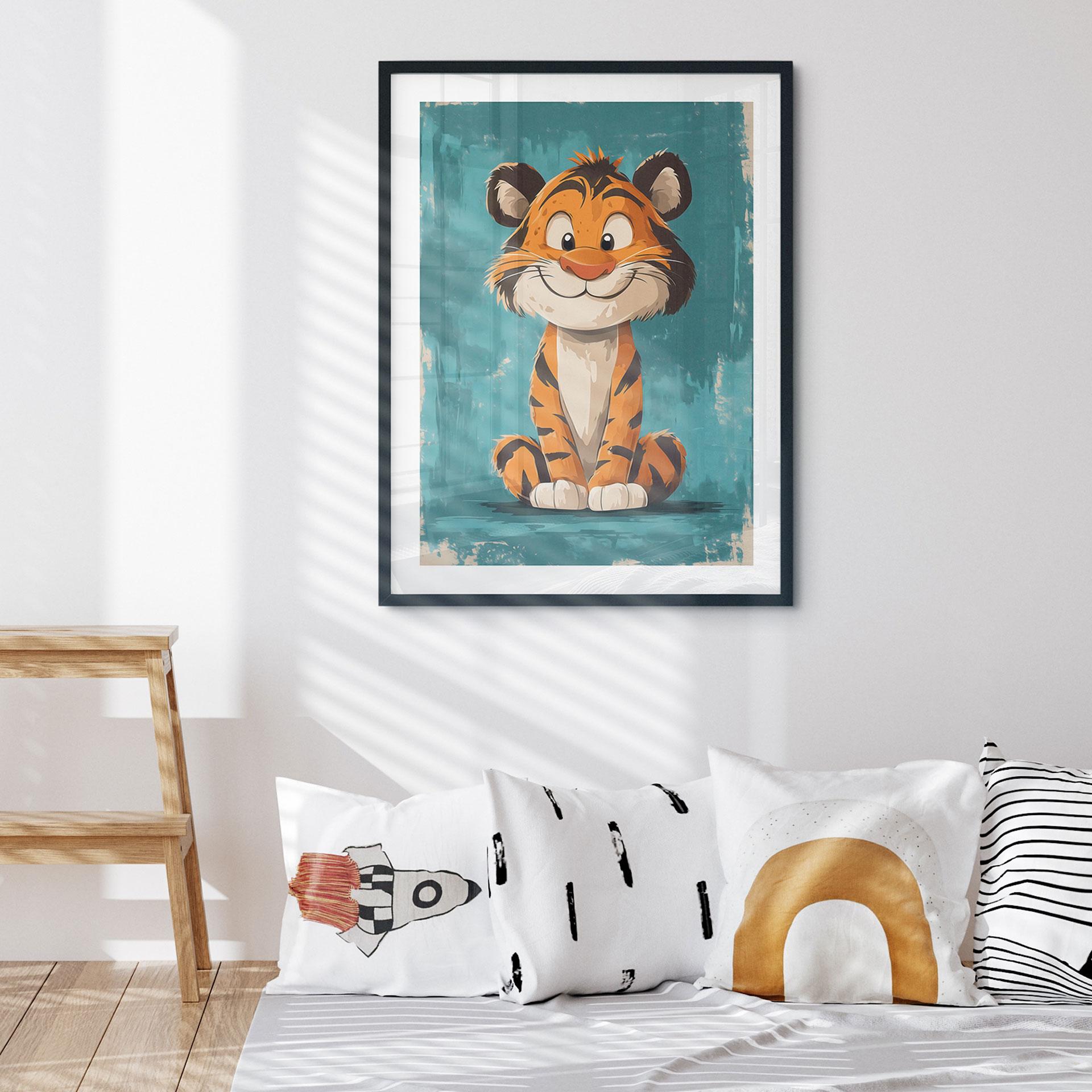 Plakat til børn - Glad tigerunge - Magnusson