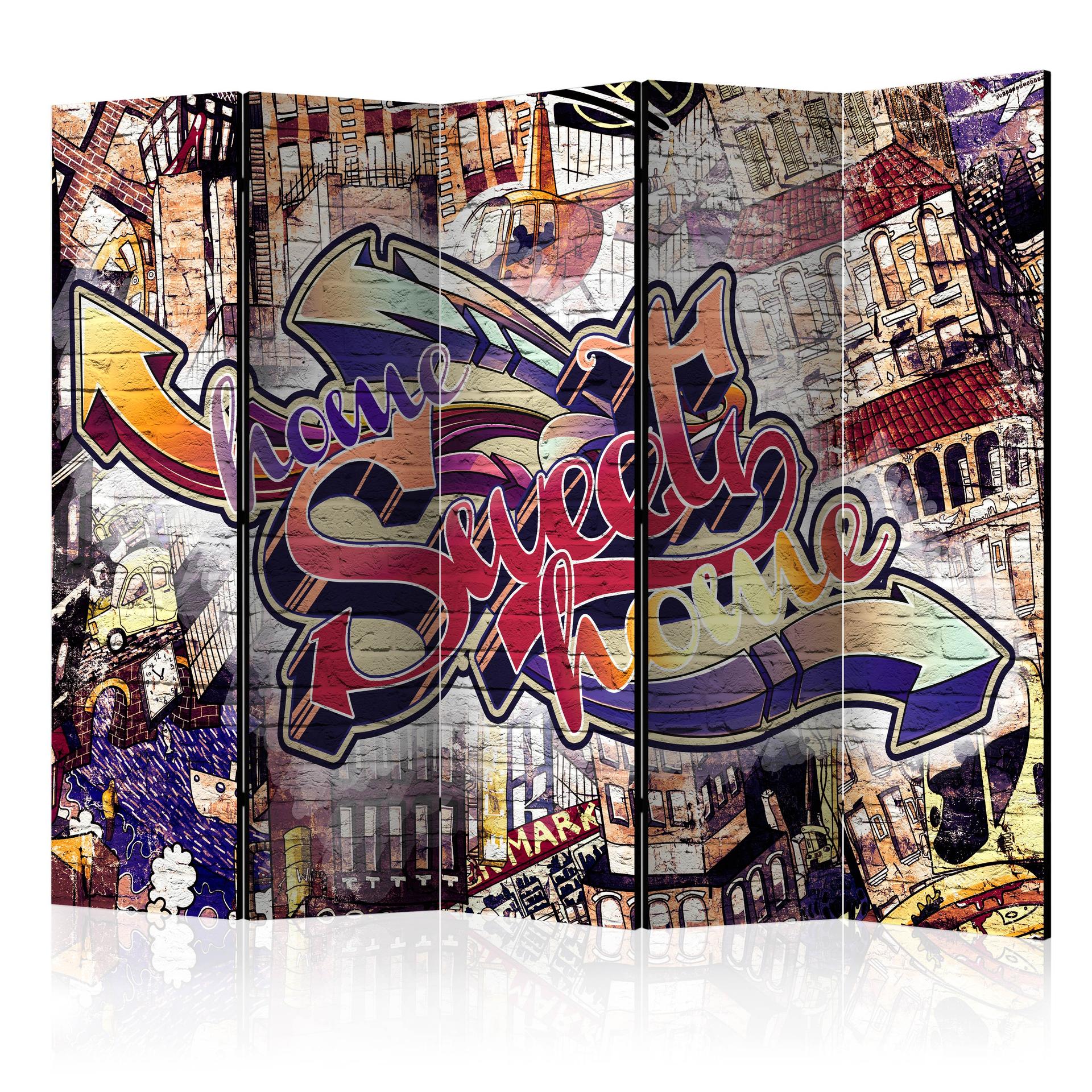 Rumdeler - Cool graffiti , 5-delt - 225x172 cm