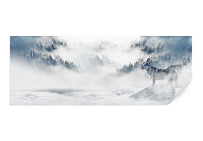 Wallprint - Wölfe im Schnee - Panorama