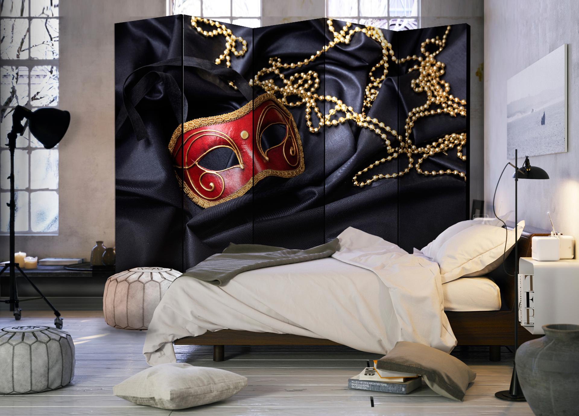 Schermo divisorio - Carnevale, 5 pezzi - 225x172 cm