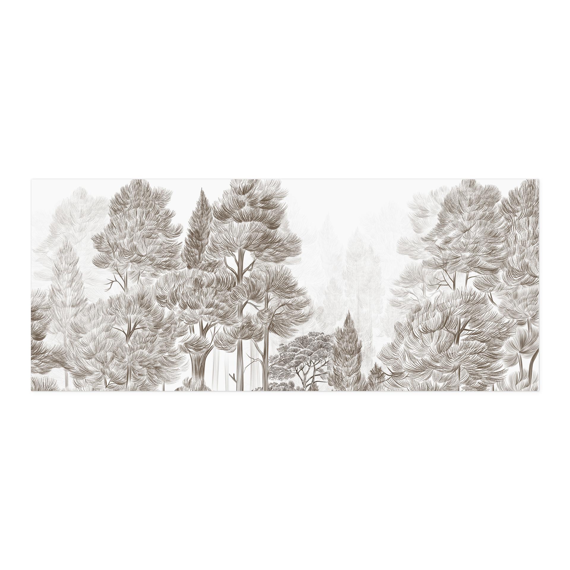Selbstklebende Küchenrückwand Wald mit Waldlandschaft in Beige - Ms Tiff