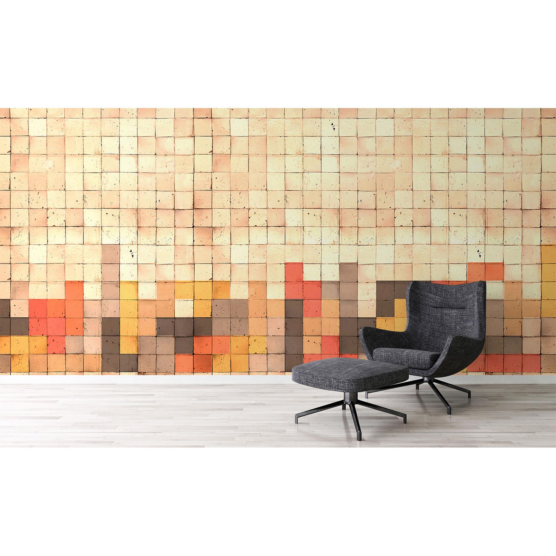 Architects Paper Papier peint photo Atelier 47 Mosaic Tetris beige, orange
