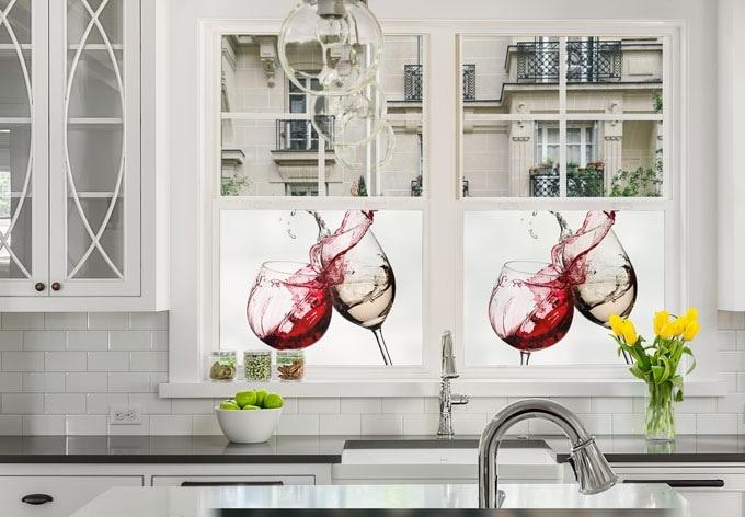 Película de privacidad para copas de vino - cuadrada