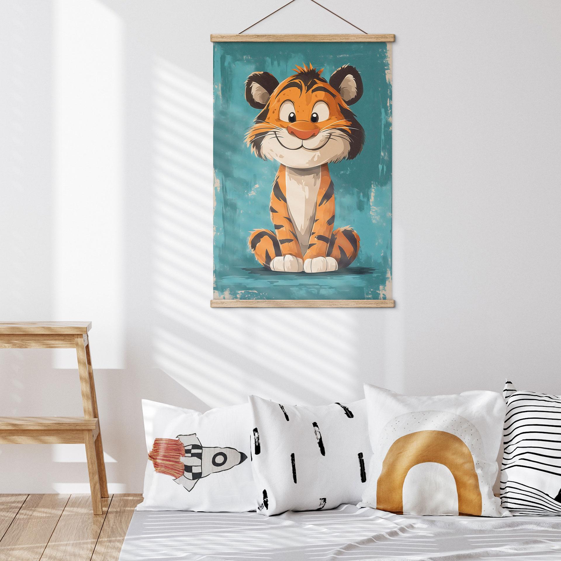 Alegre Póster de tela de cachorro de tigre - Magnusson