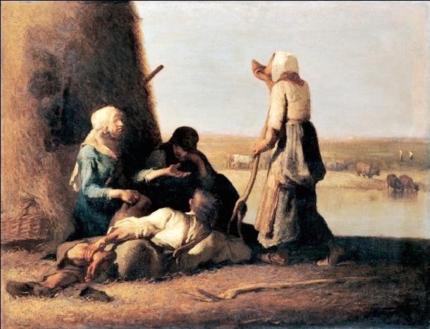 Plakat The Haymaker's Rest Kunsttryk, Jean-François Millet (80 x 60 cm)