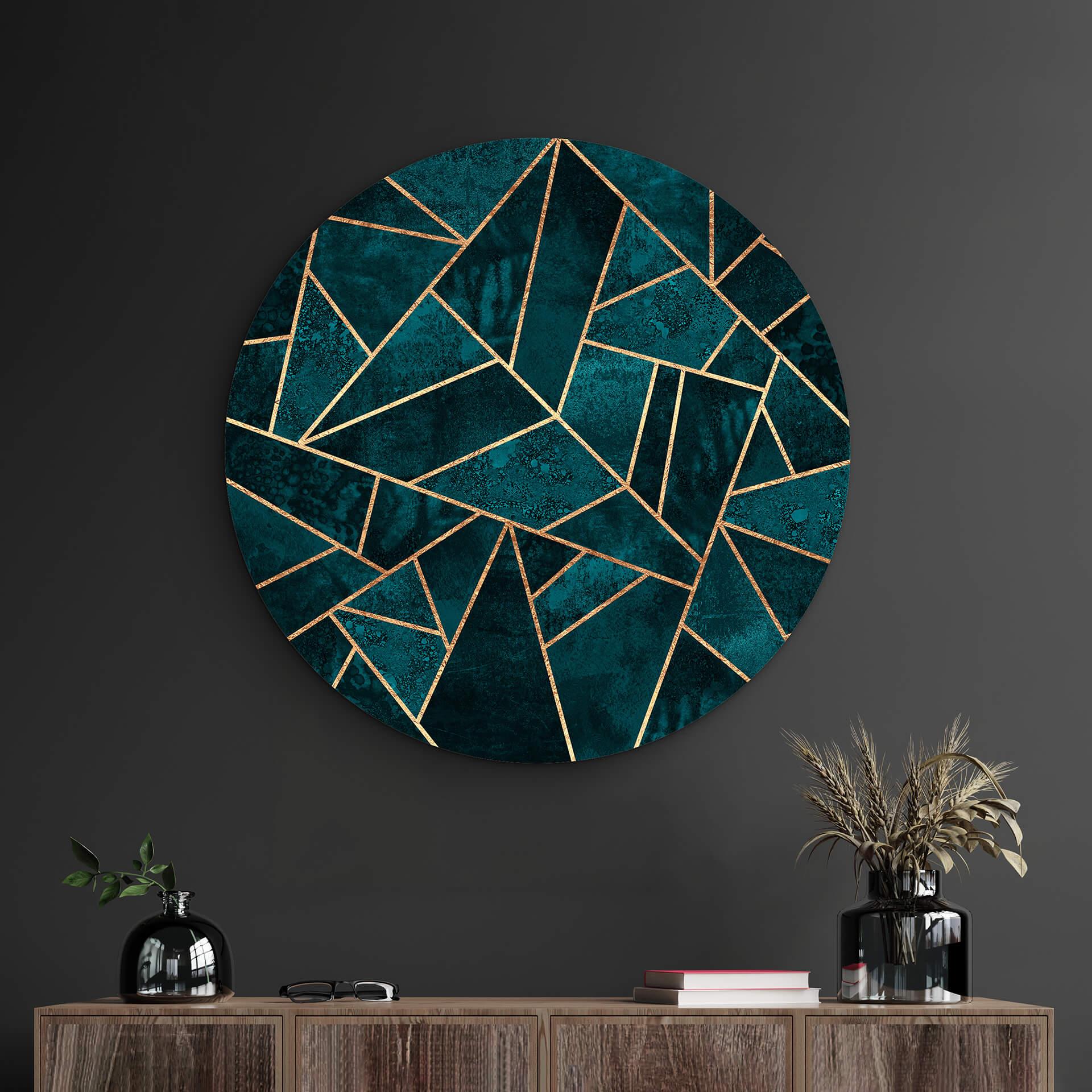 Wandcirkel Fredriksson - Blue Green Emerald